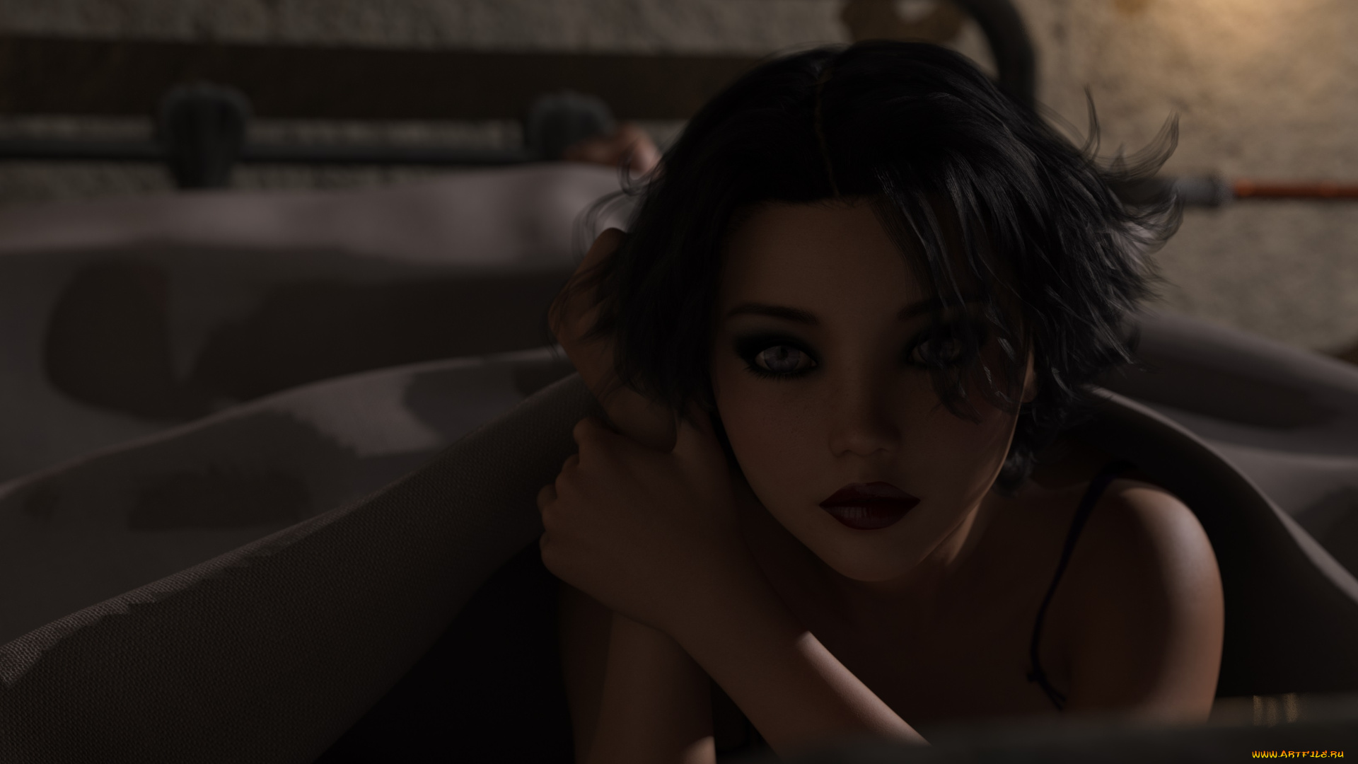 3д, графика, портрет, , portraits, девушка, взгляд, фон