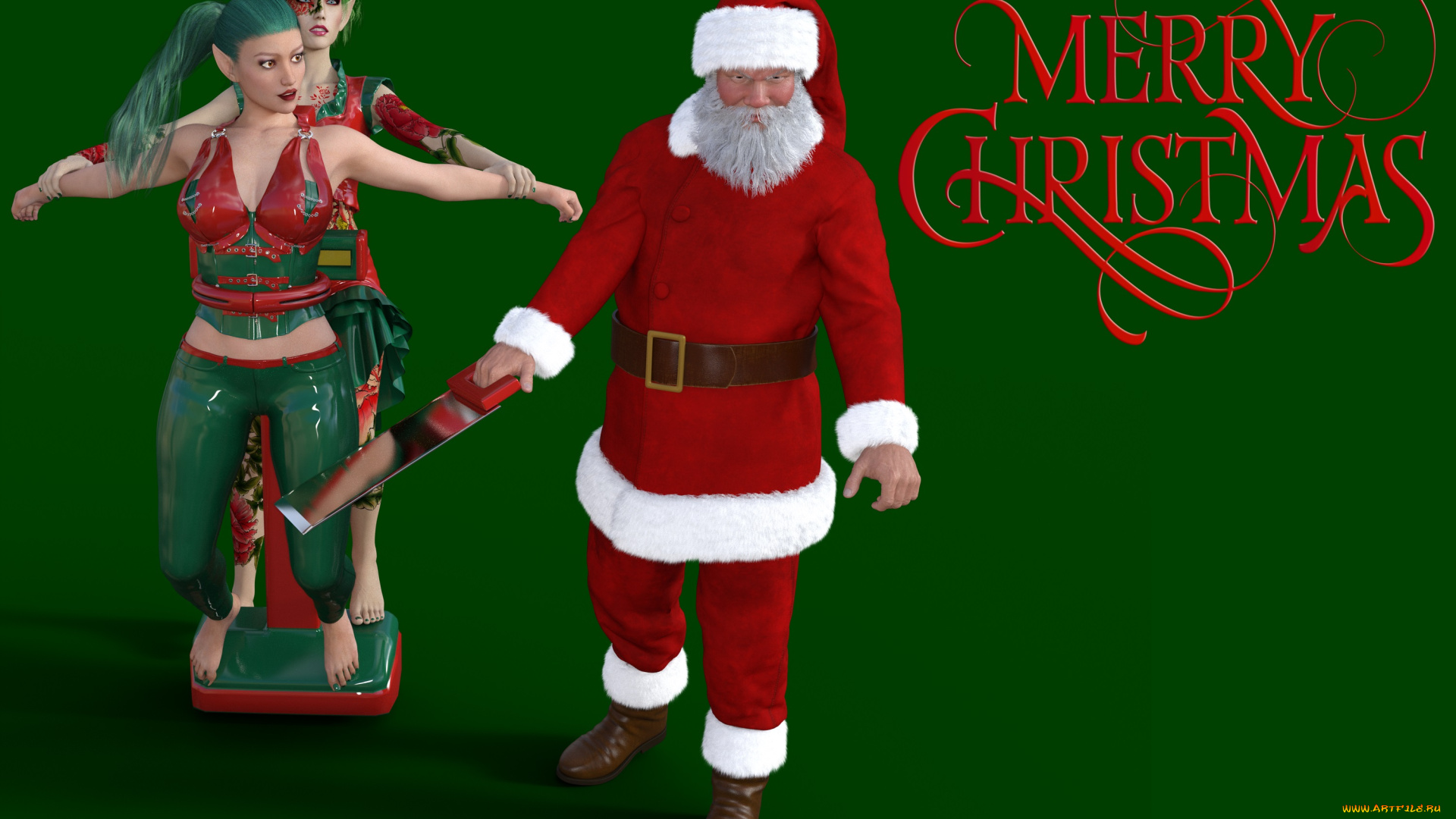 3д, графика, праздники, , holidays, взгляд, эльфийки, фон