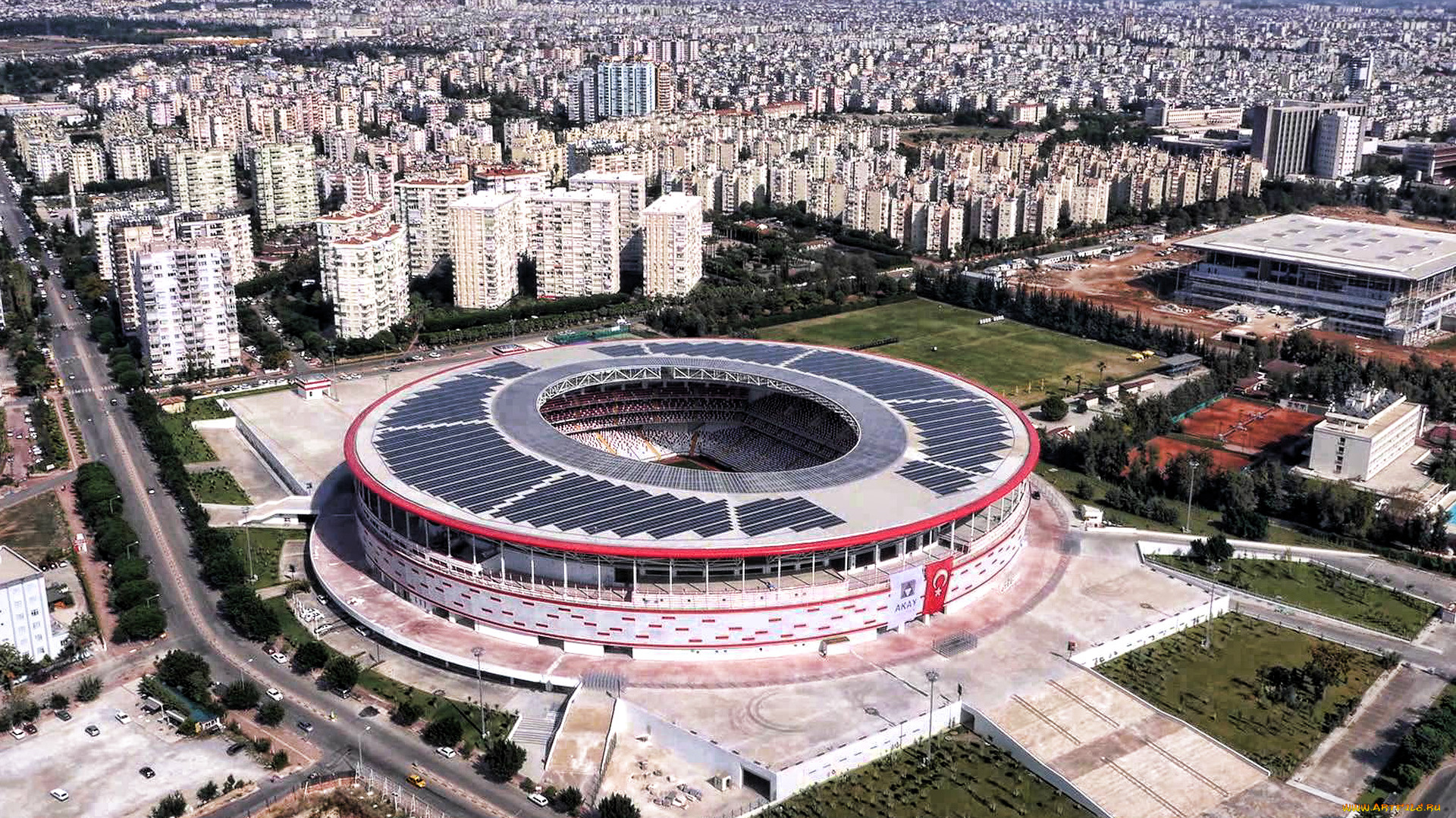 анталия, турция, города, -, панорамы, анталья, вид, с, воздуха, antalyaspor, stadium, городской, арена, стадион