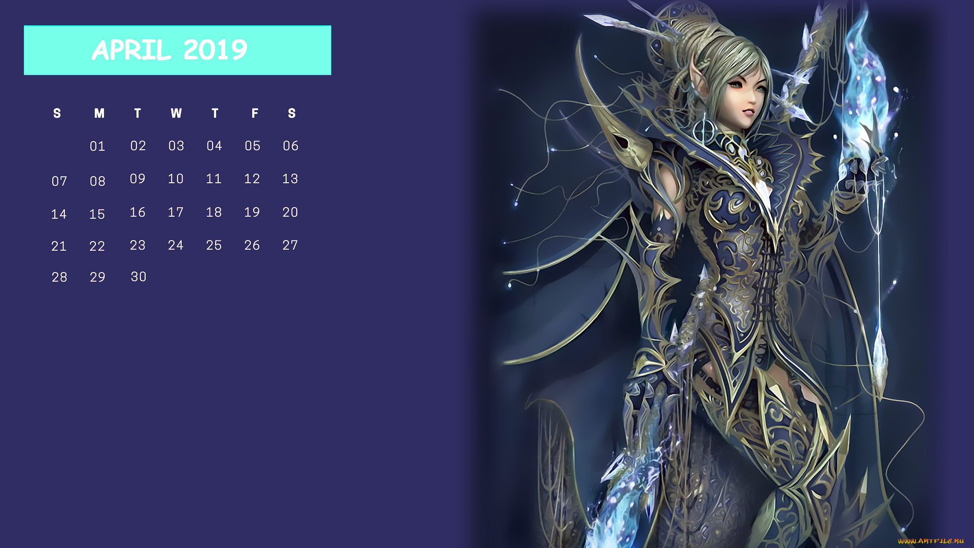 календари, фэнтези, девушка