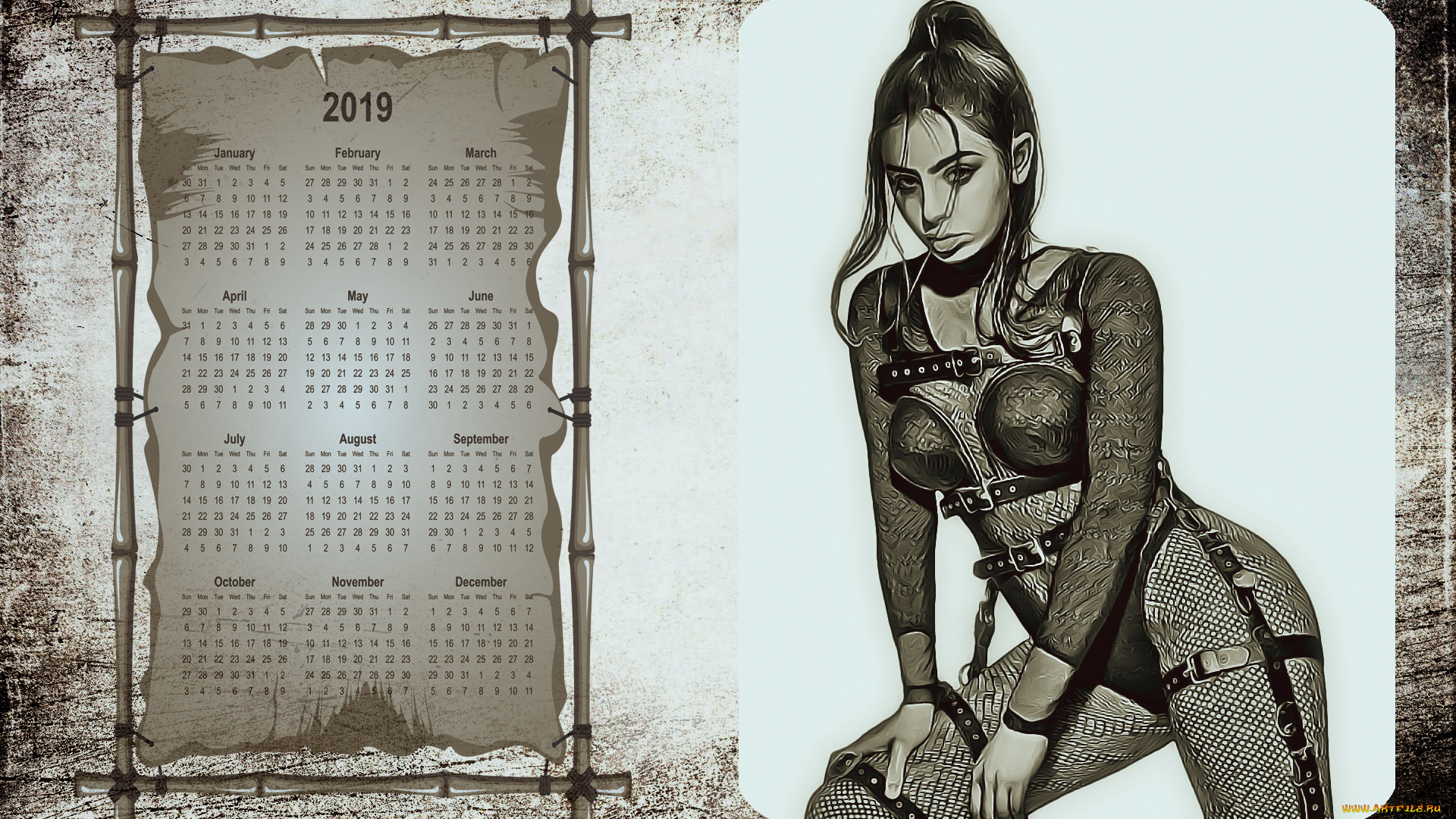 календари, компьютерный, дизайн, девушка