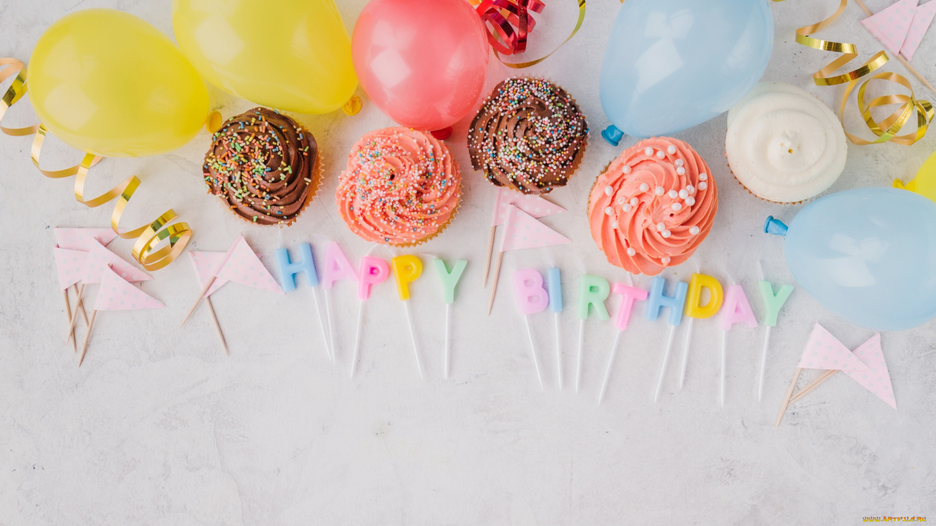 праздничные, день, рождения, надпись