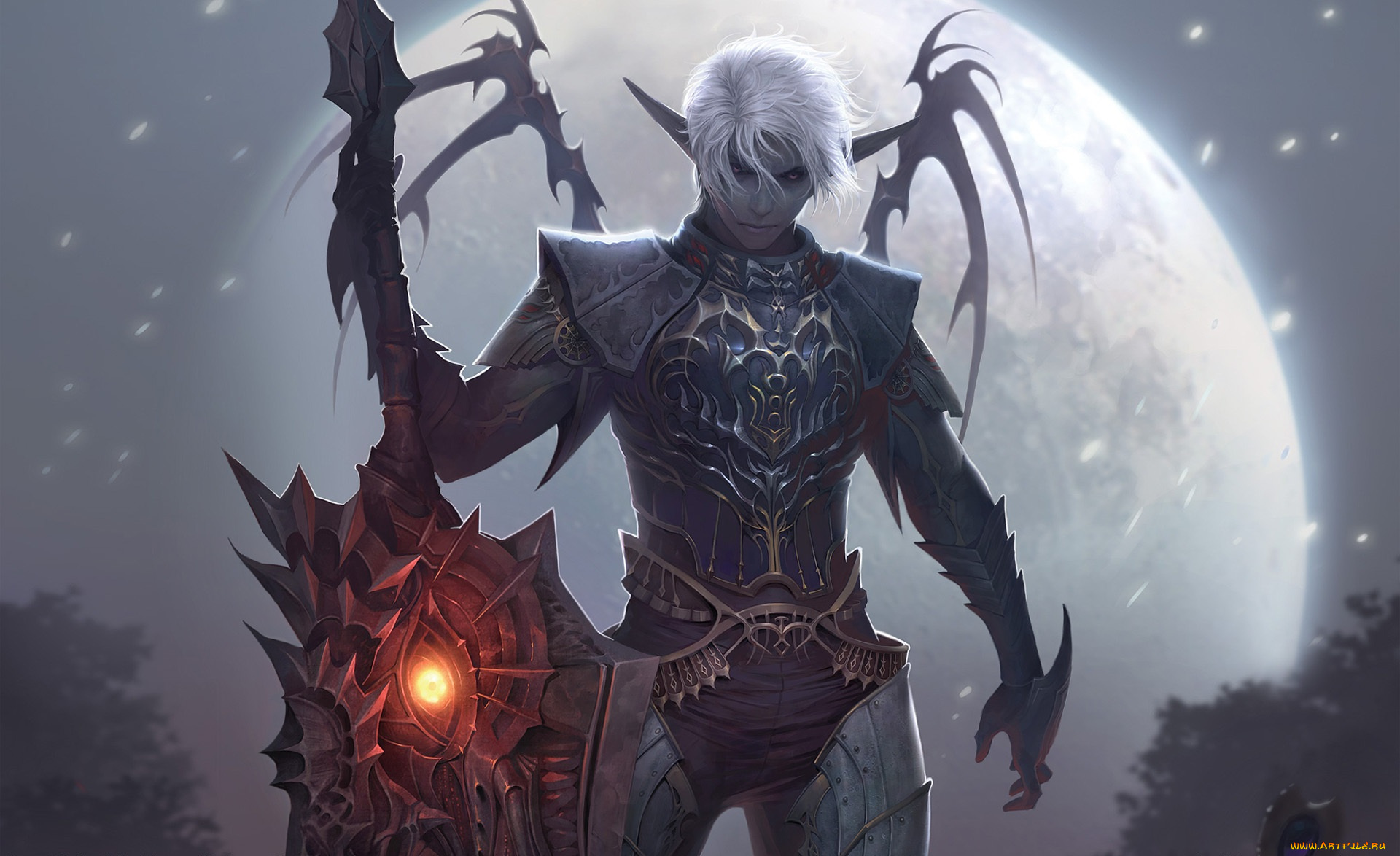 видео, игры, lineage, ii, , the, chaotic, chronicle, луна, амуниция, меч, дроу