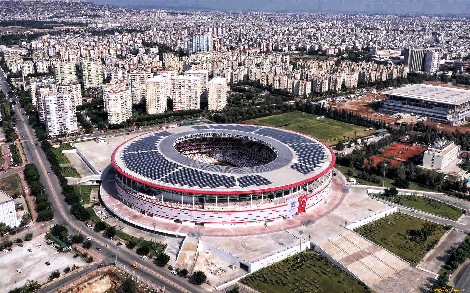 анталия, турция, города, -, панорамы, анталья, вид, с, воздуха, antalyaspor, stadium, городской, арена, стадион