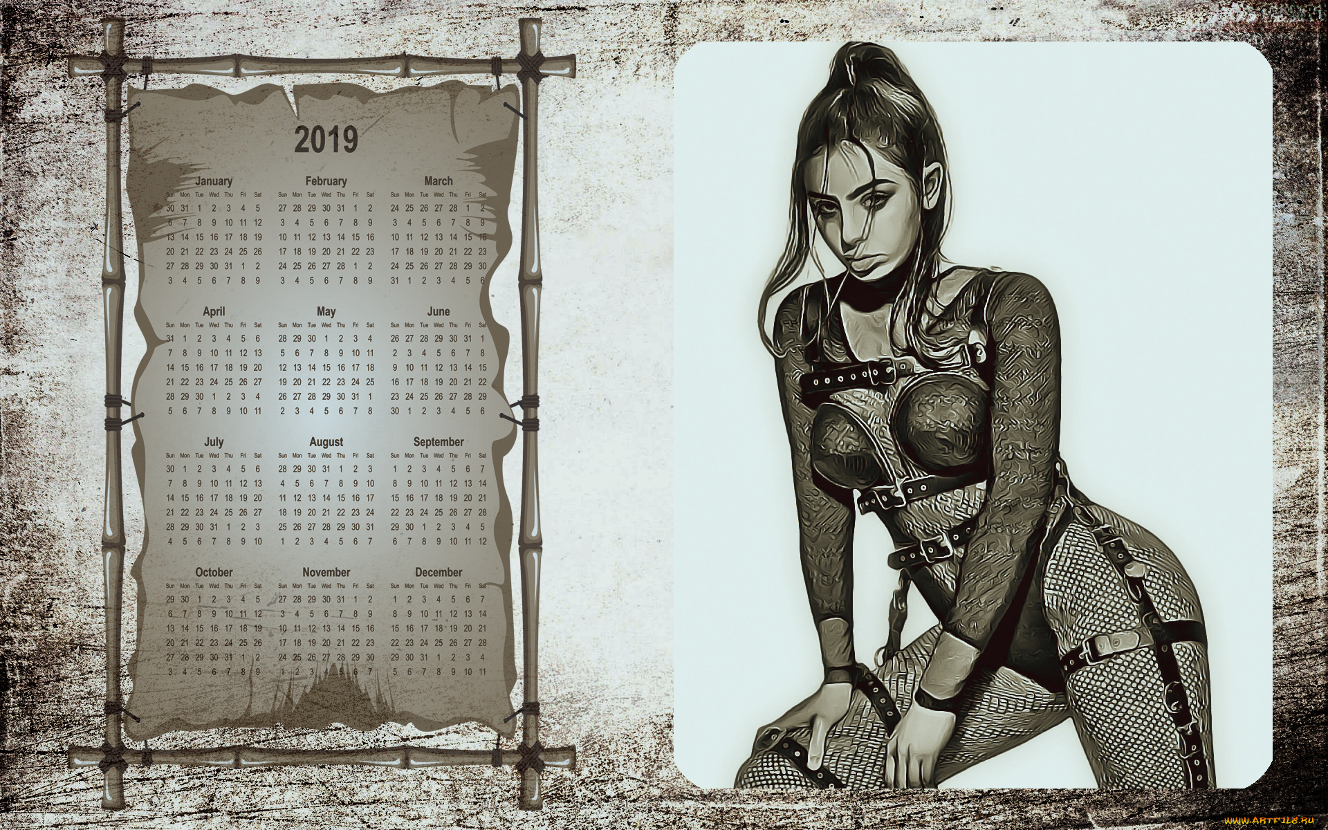 календари, компьютерный, дизайн, девушка