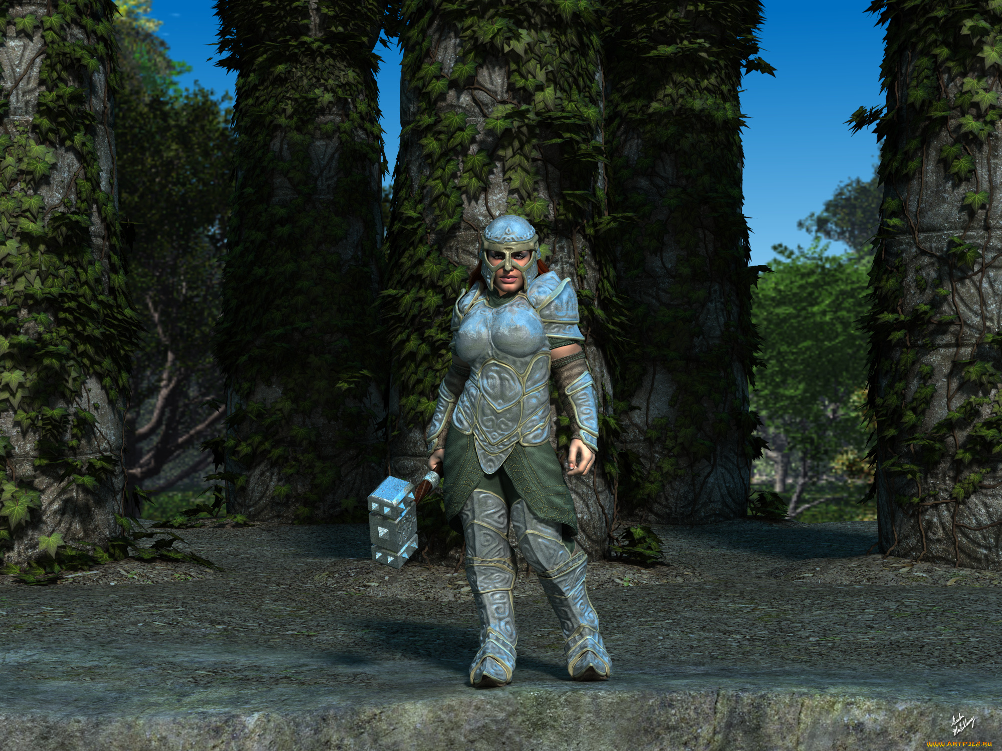 3д, графика, фантазия, , fantasy, фон, взгляд, девушка