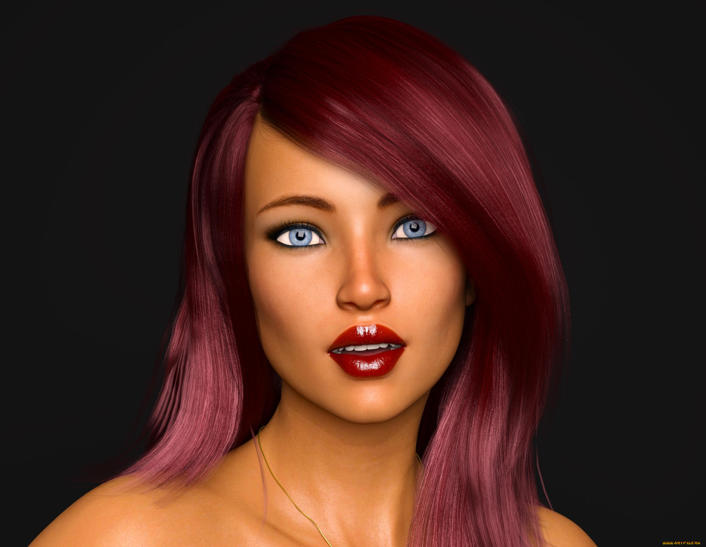 3д, графика, портрет, , portraits, девушка, взгляд, фон