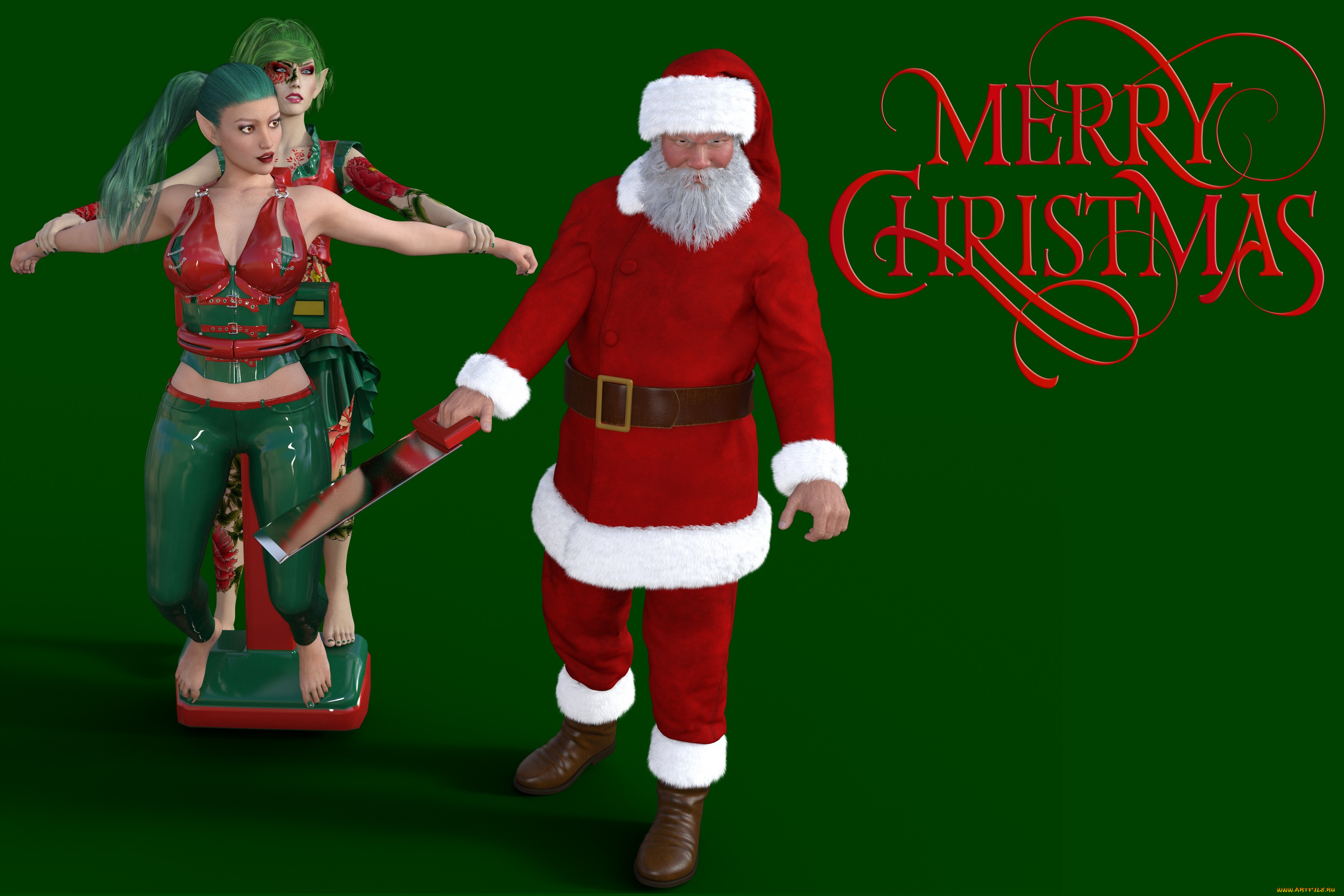 3д, графика, праздники, , holidays, взгляд, эльфийки, фон