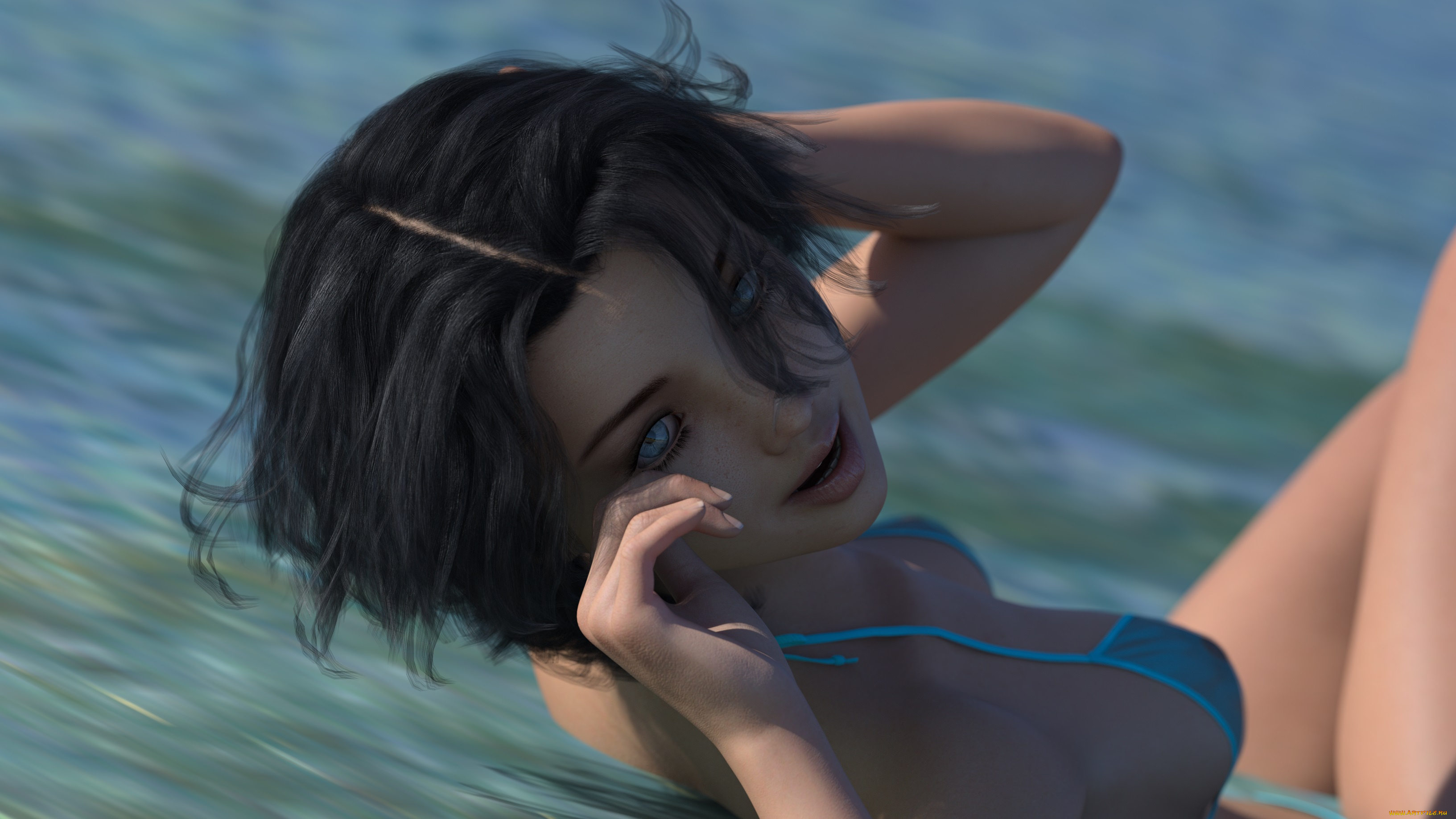 3д, графика, люди, , people, девушка, взгляд, фон