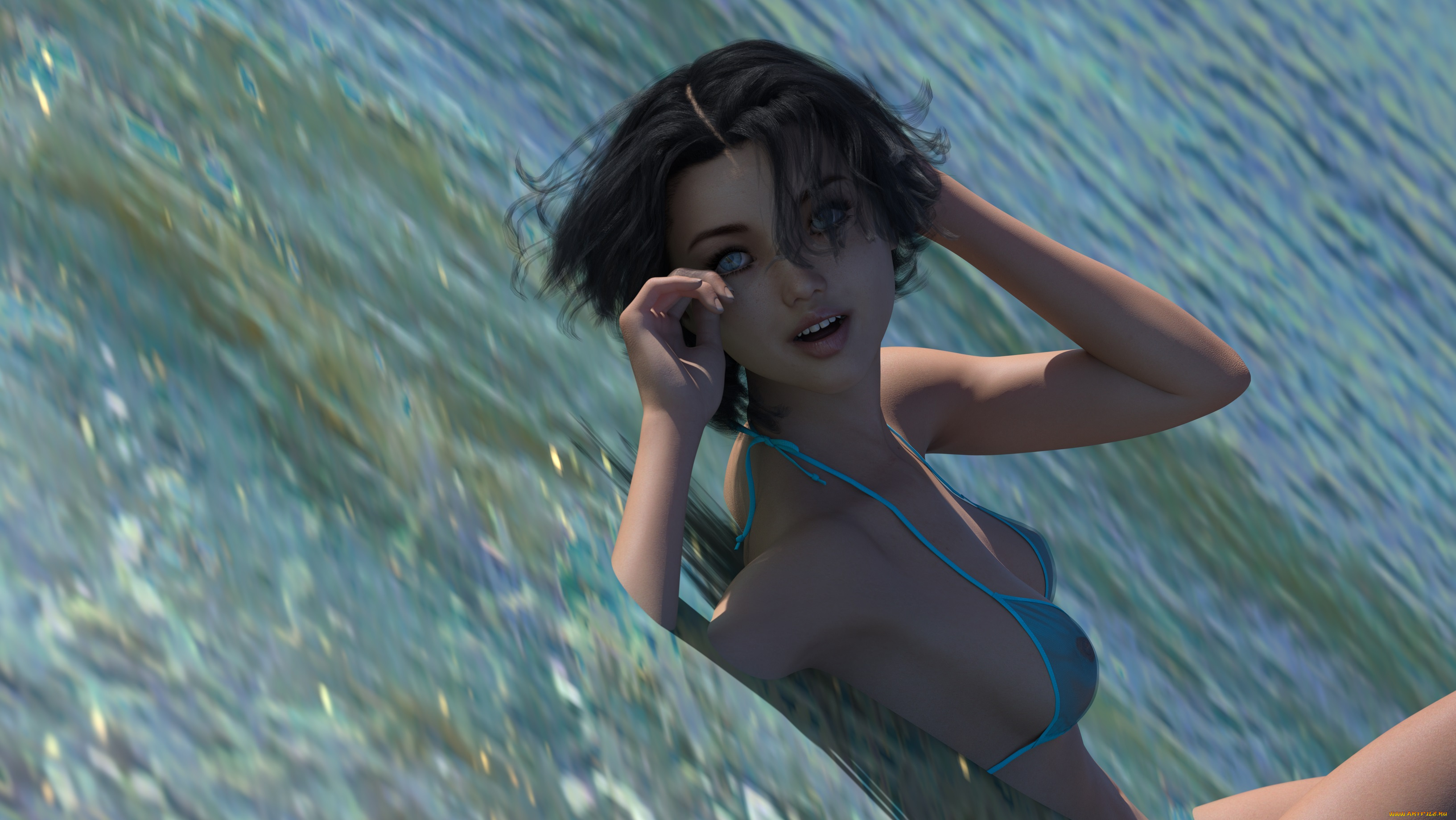 3д, графика, люди, , people, девушка, взгляд, фон