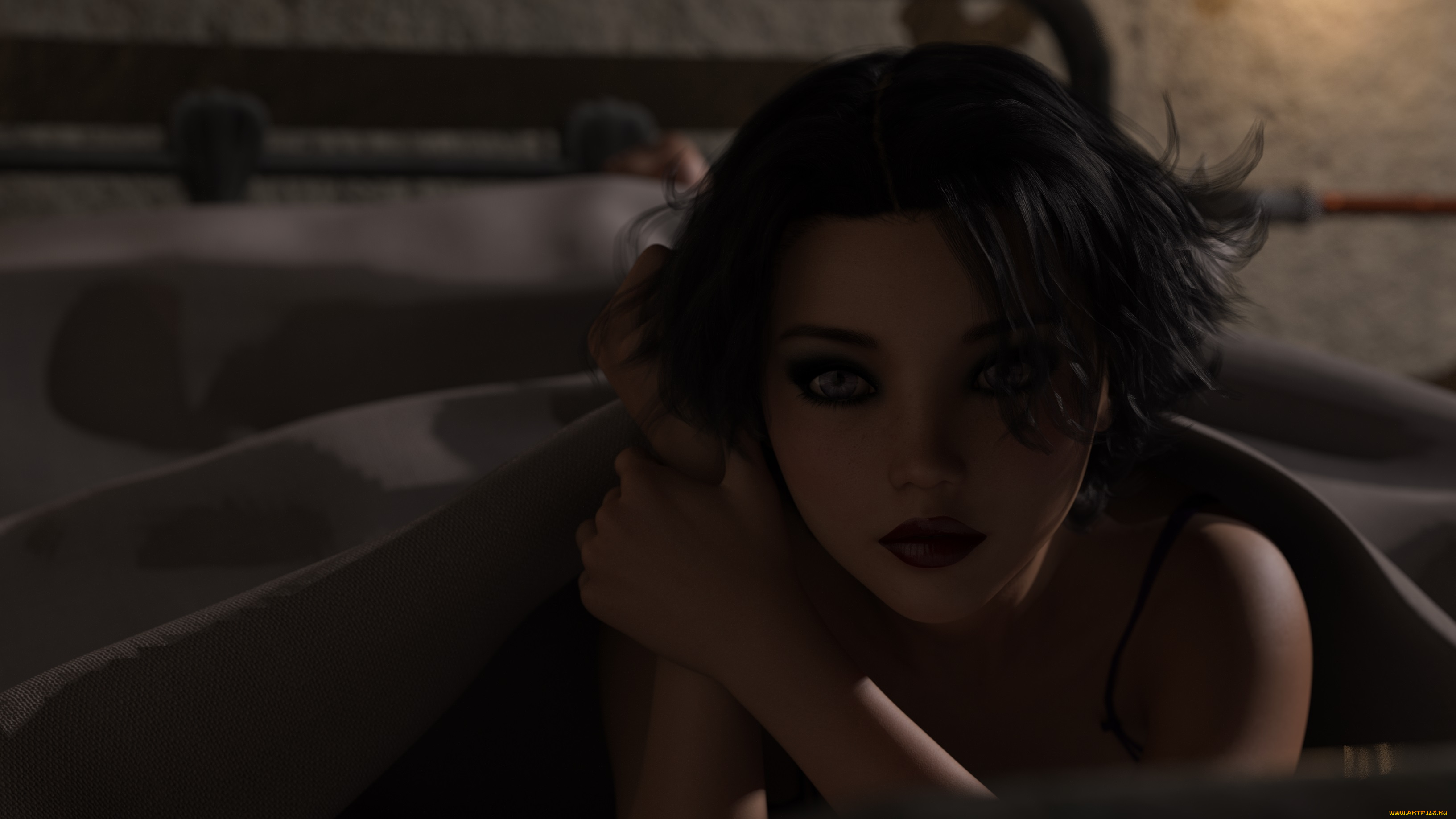 3д, графика, портрет, , portraits, девушка, взгляд, фон