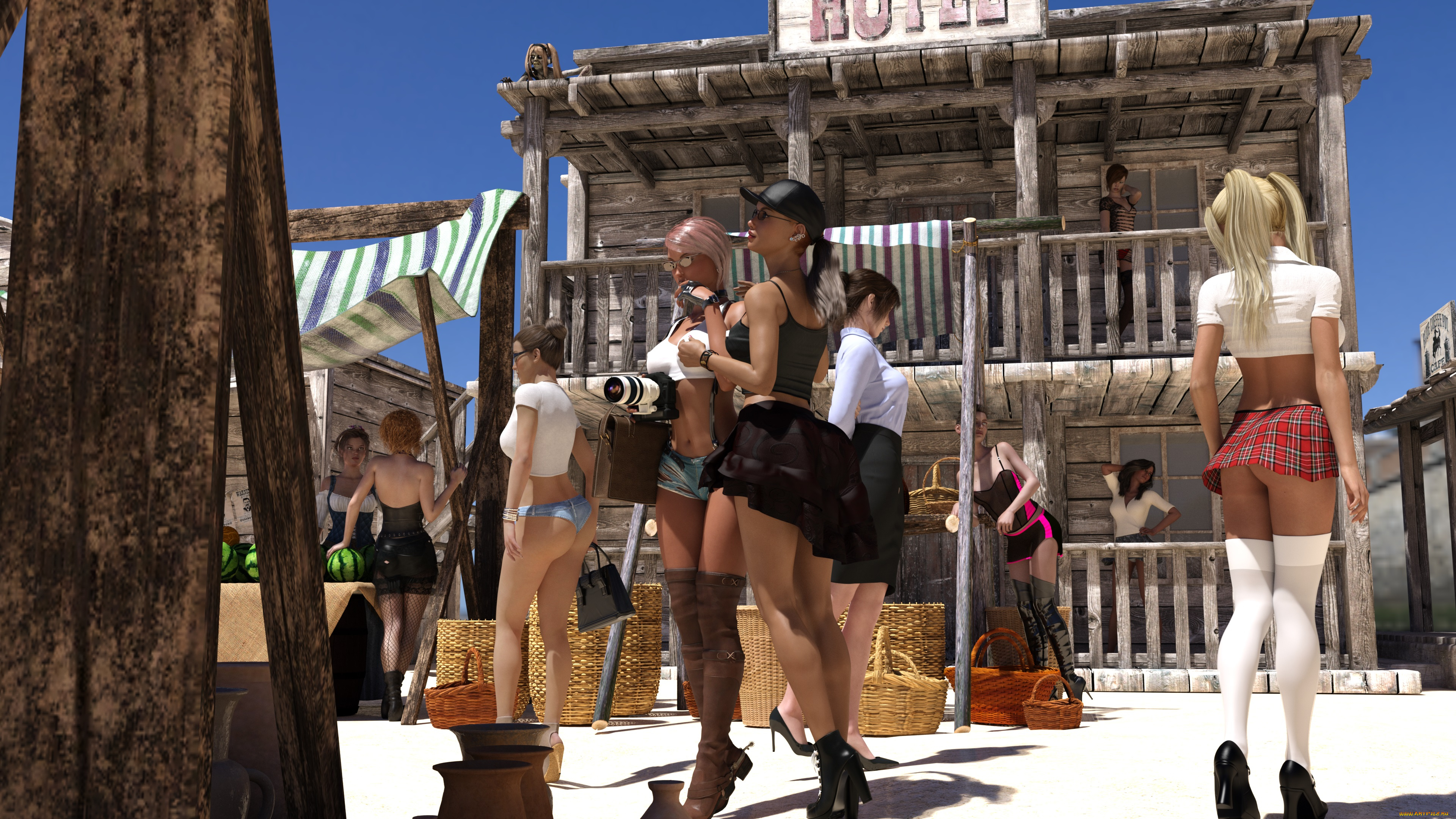 3д, графика, люди, , people, девушки, взгляд, фон