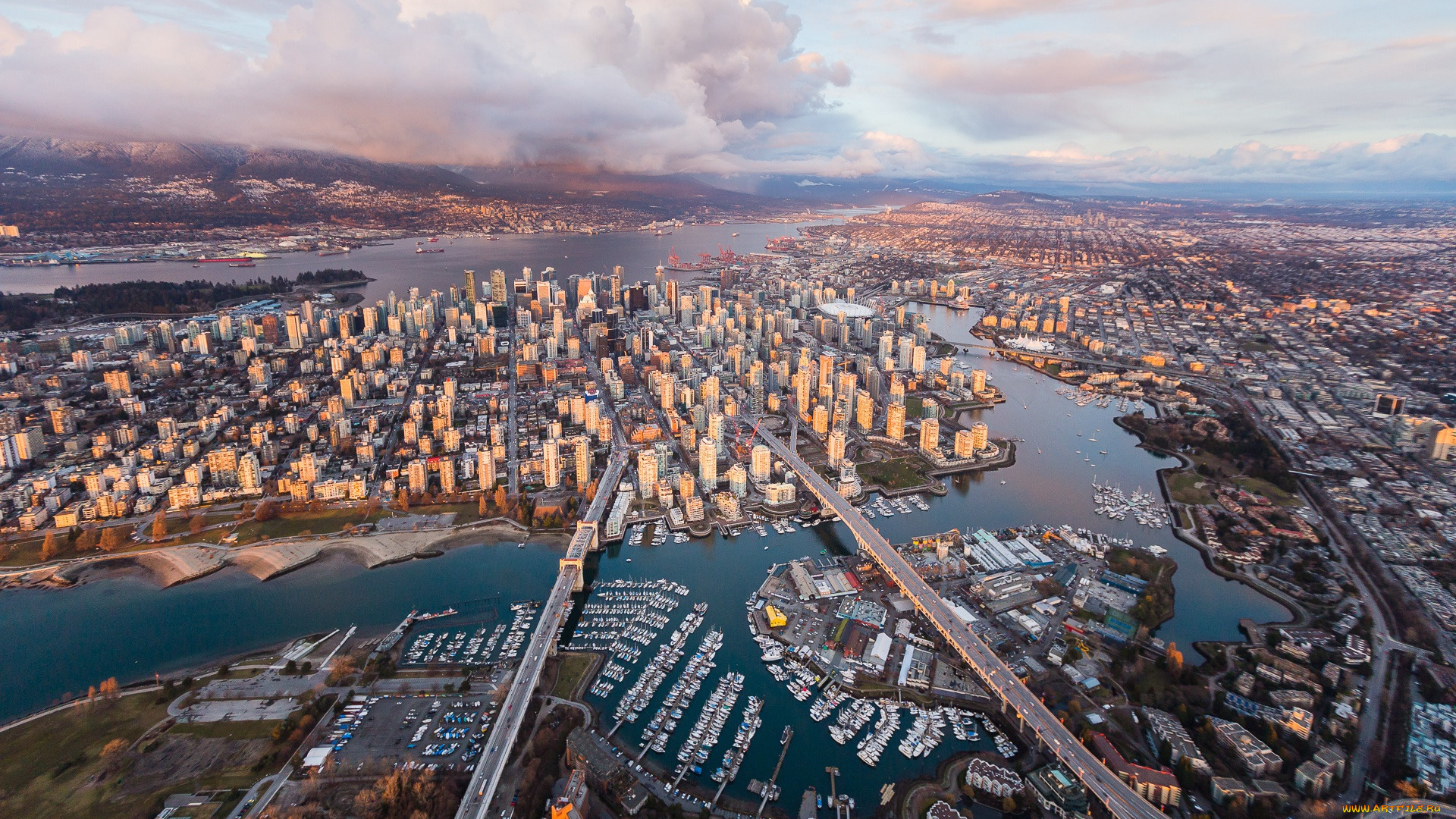 города, ванкувер, , канада, панорама