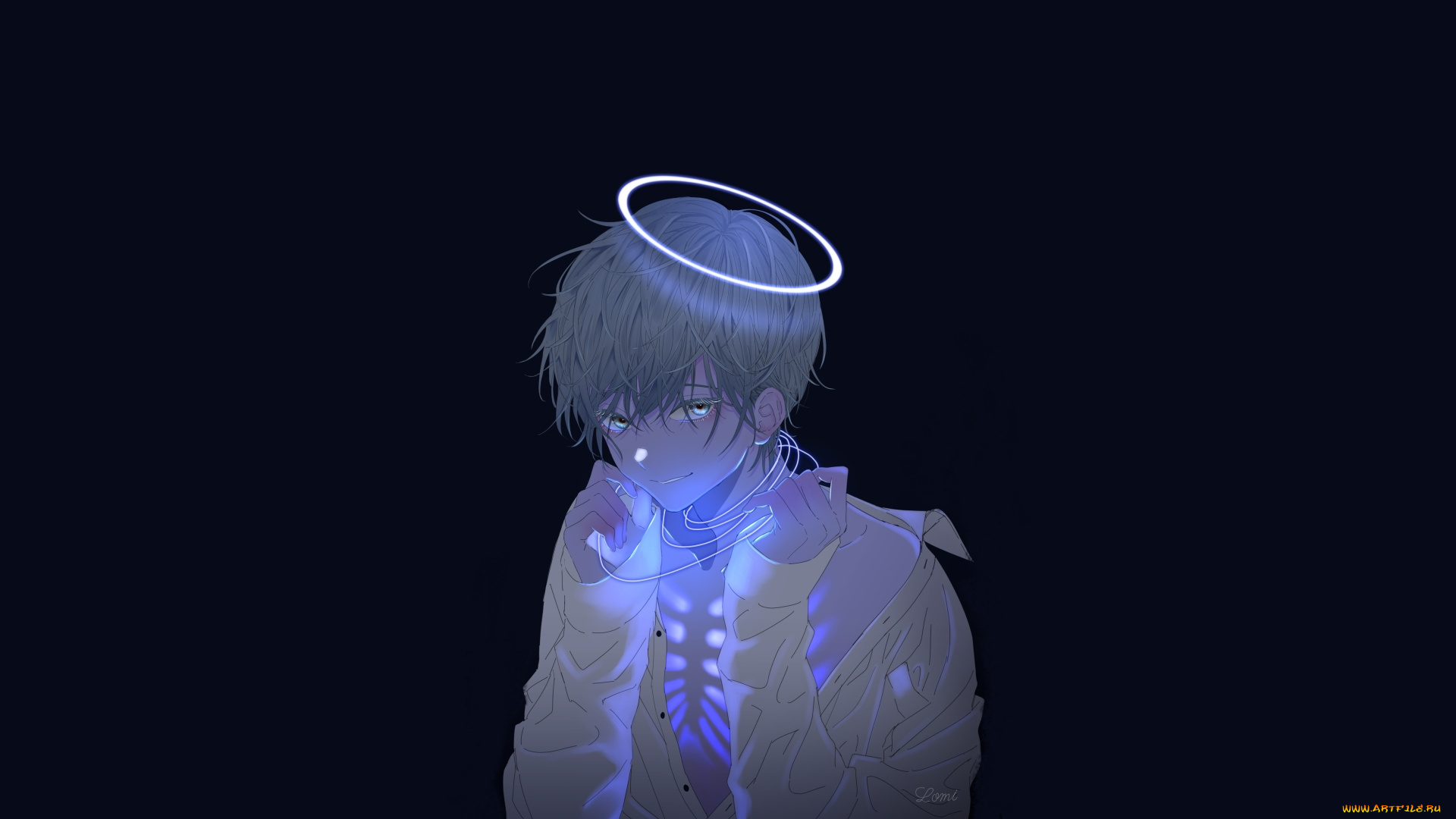 аниме, ангелы, , демоны, парень