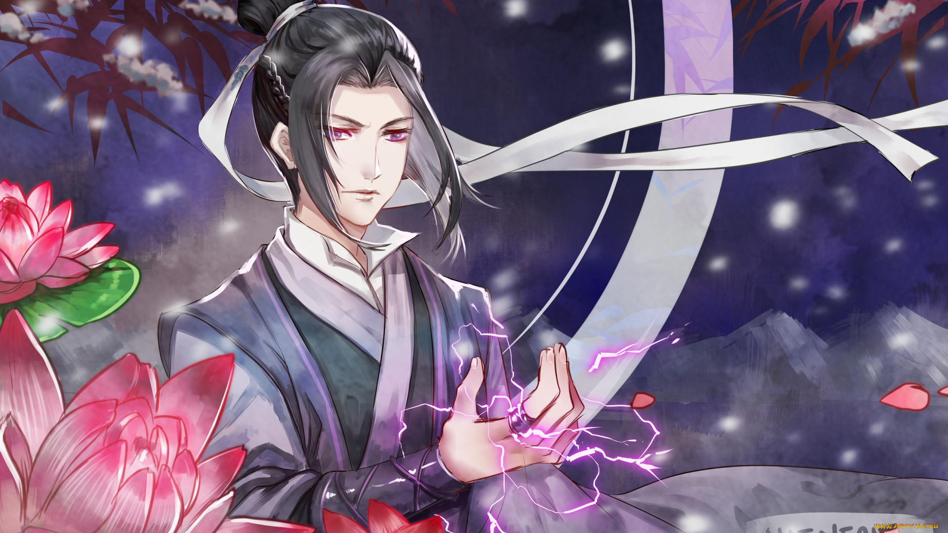 аниме, mo, dao, zu, shi, цзян, чэн, лотосы