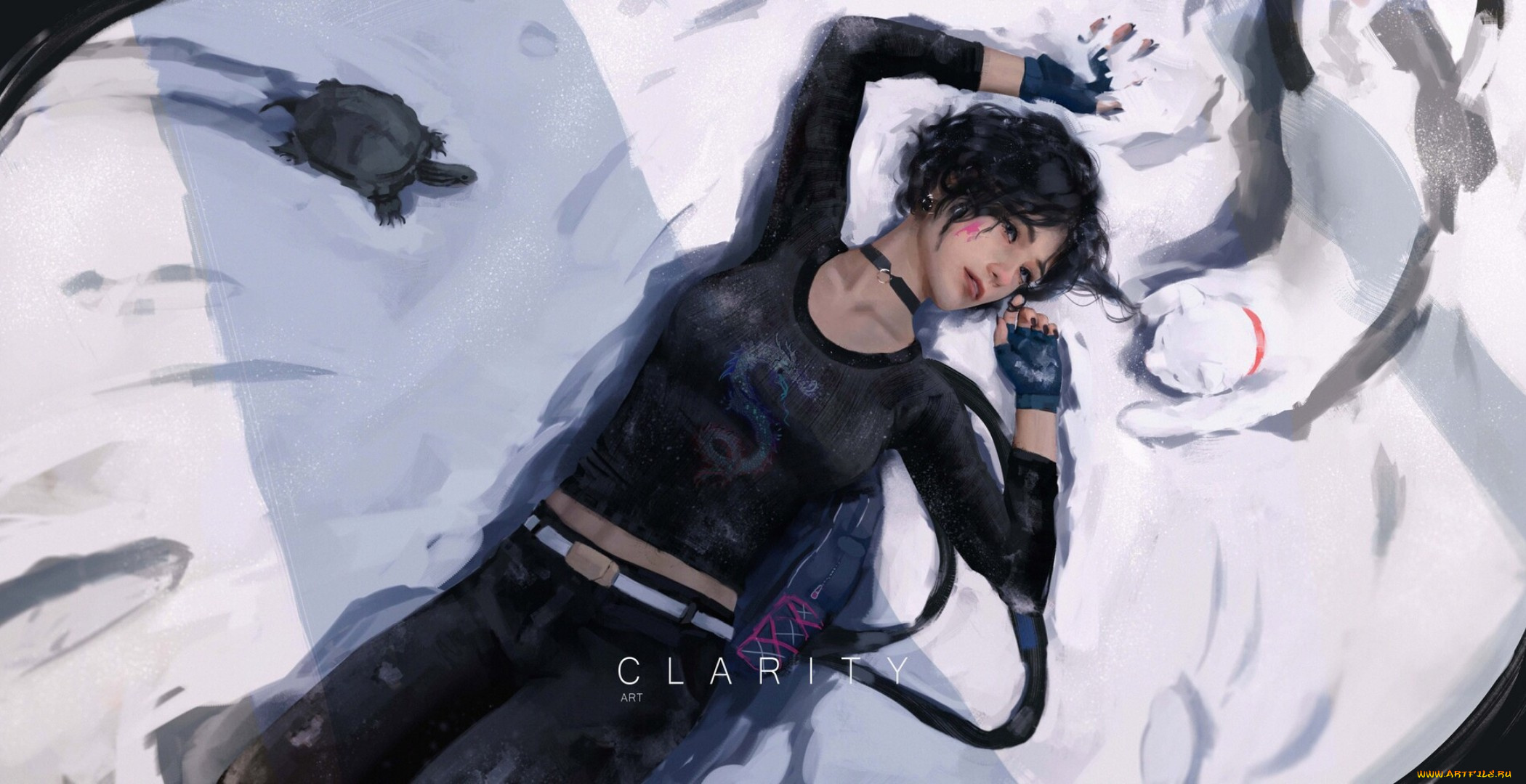 рисованное, люди, девушка