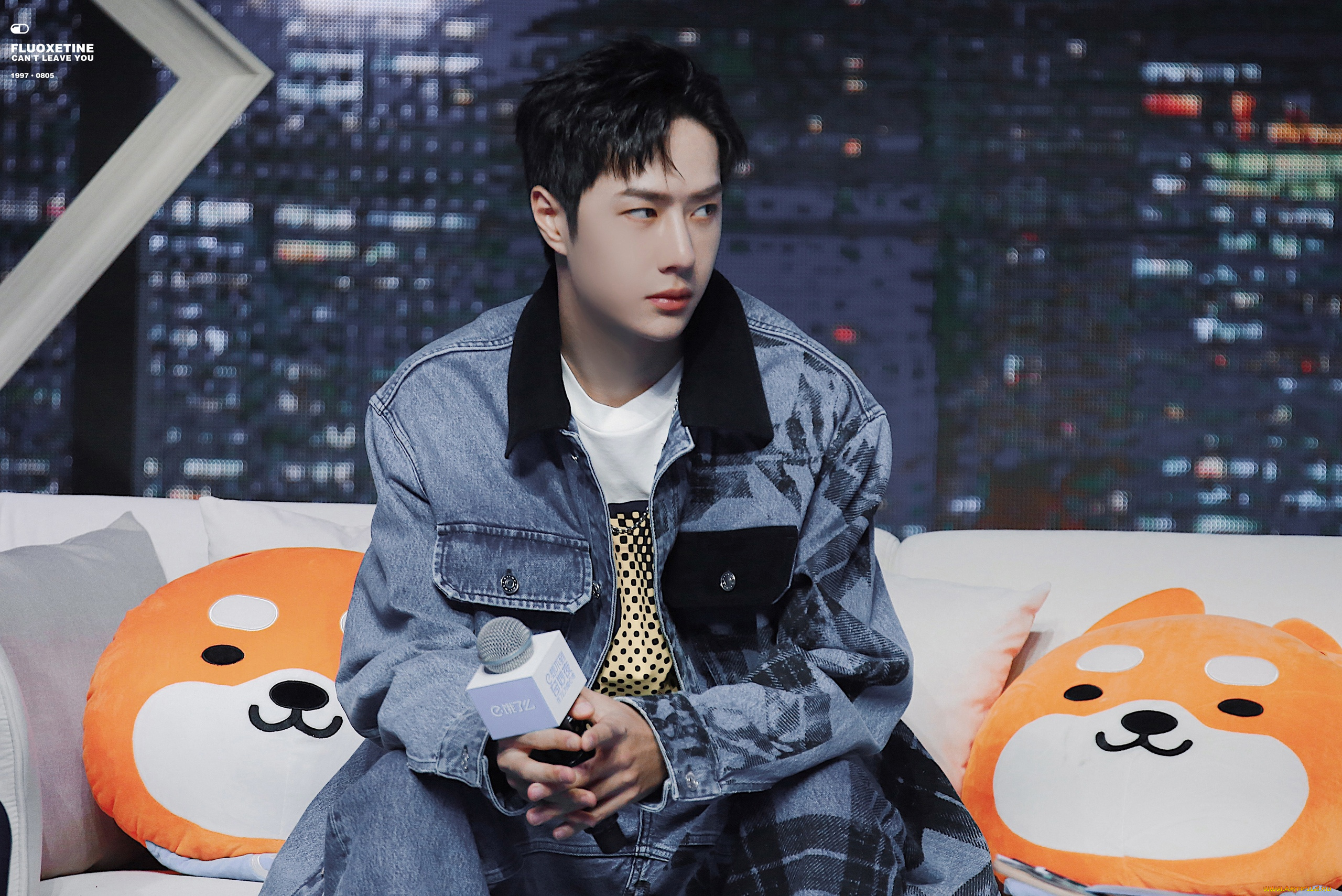 мужчины, wang, yi, bo, ван, ибо, микрофон, куртка, диван