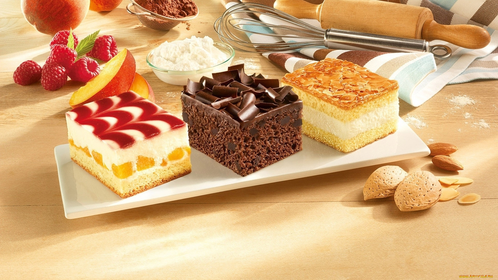 еда, пирожные, , кексы, , печенье, малина, миндаль