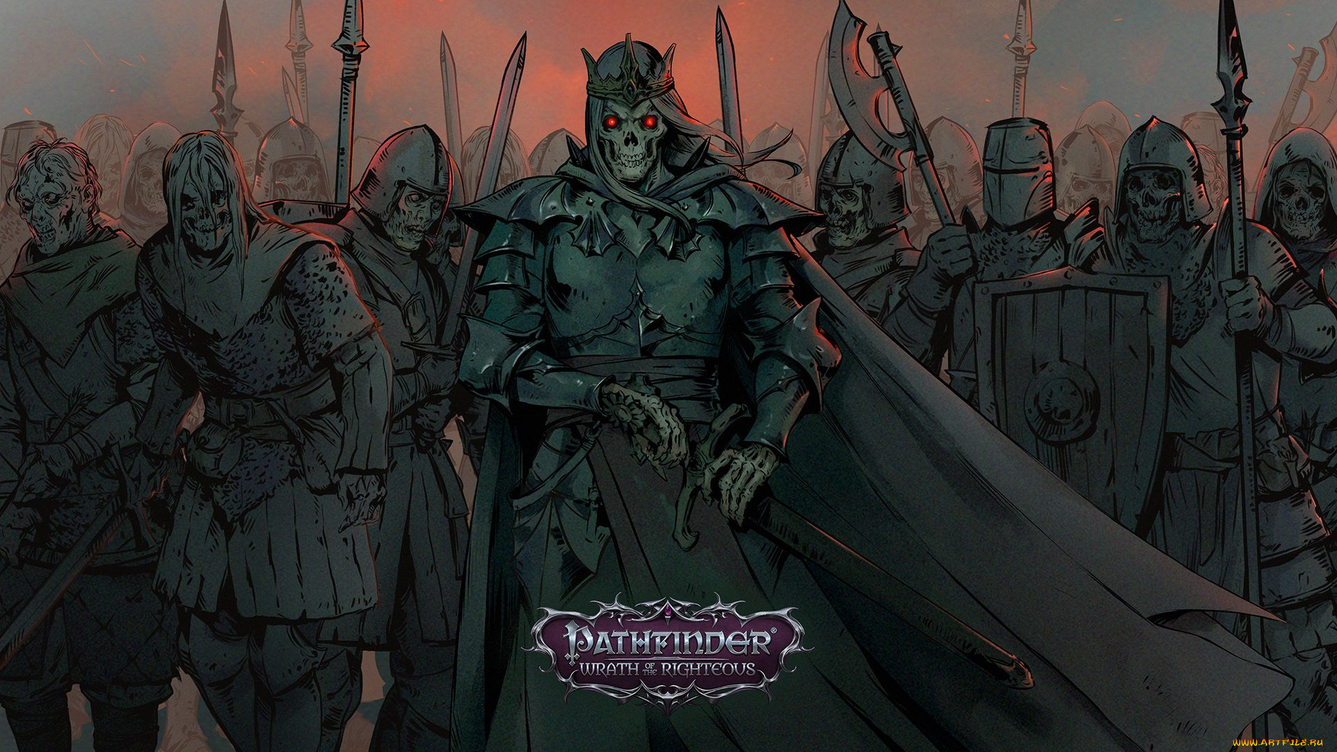 видео, игры, pathfinder, , wrath, of, the, righteous, лич, мертвецы, войско
