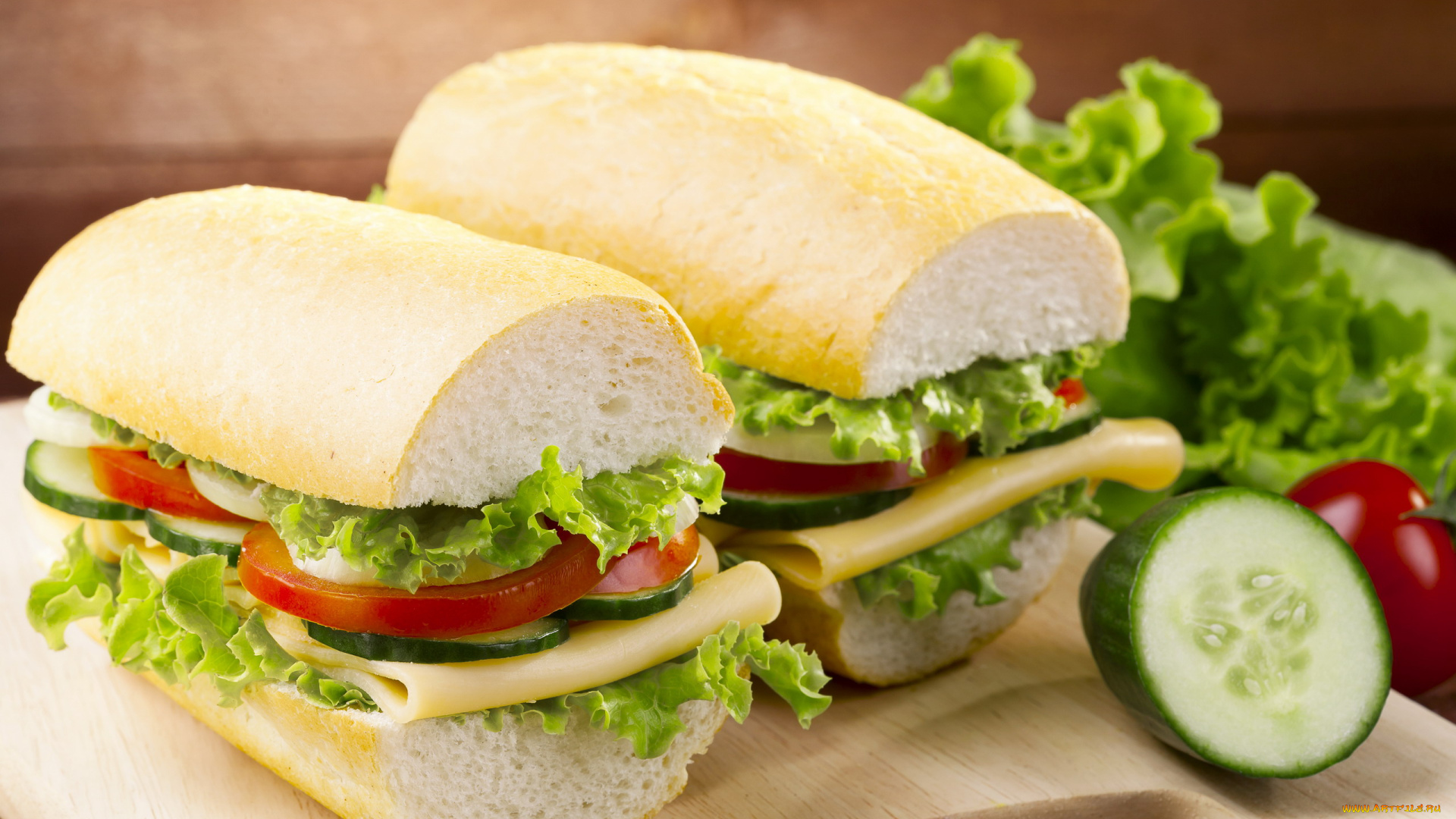 еда, бутерброды, , гамбургеры, , канапе, сэндвич, багет, сыр, салат, помидор, огурец