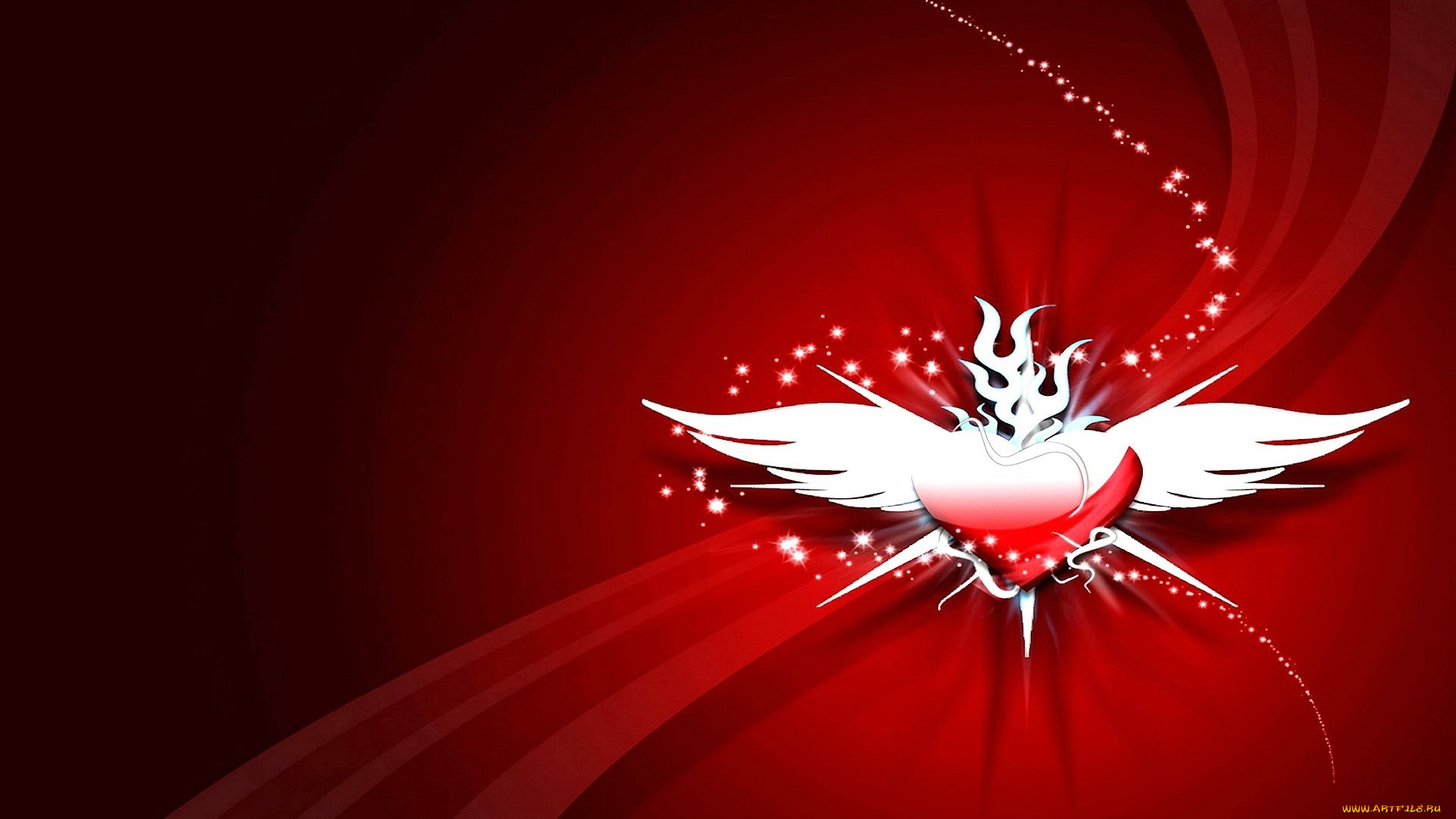 векторная, графика, сердечки, , hearts, сердечко, крылья