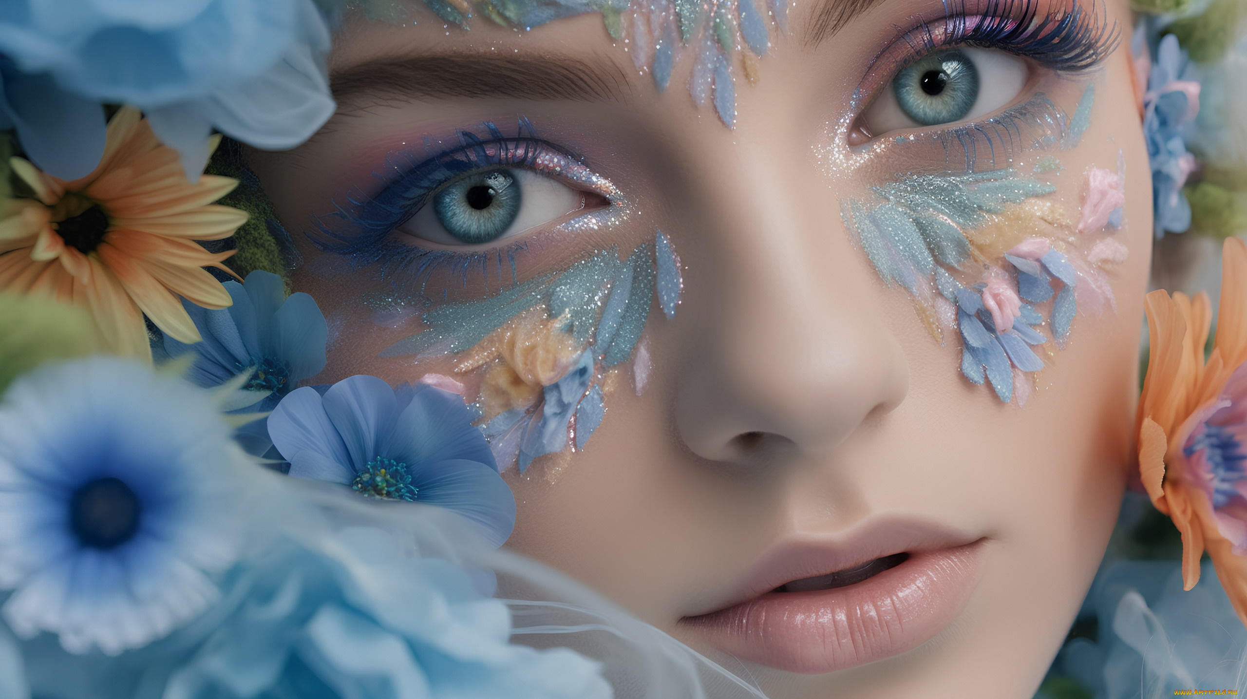 3д, графика, портрет, , portraits, макияж