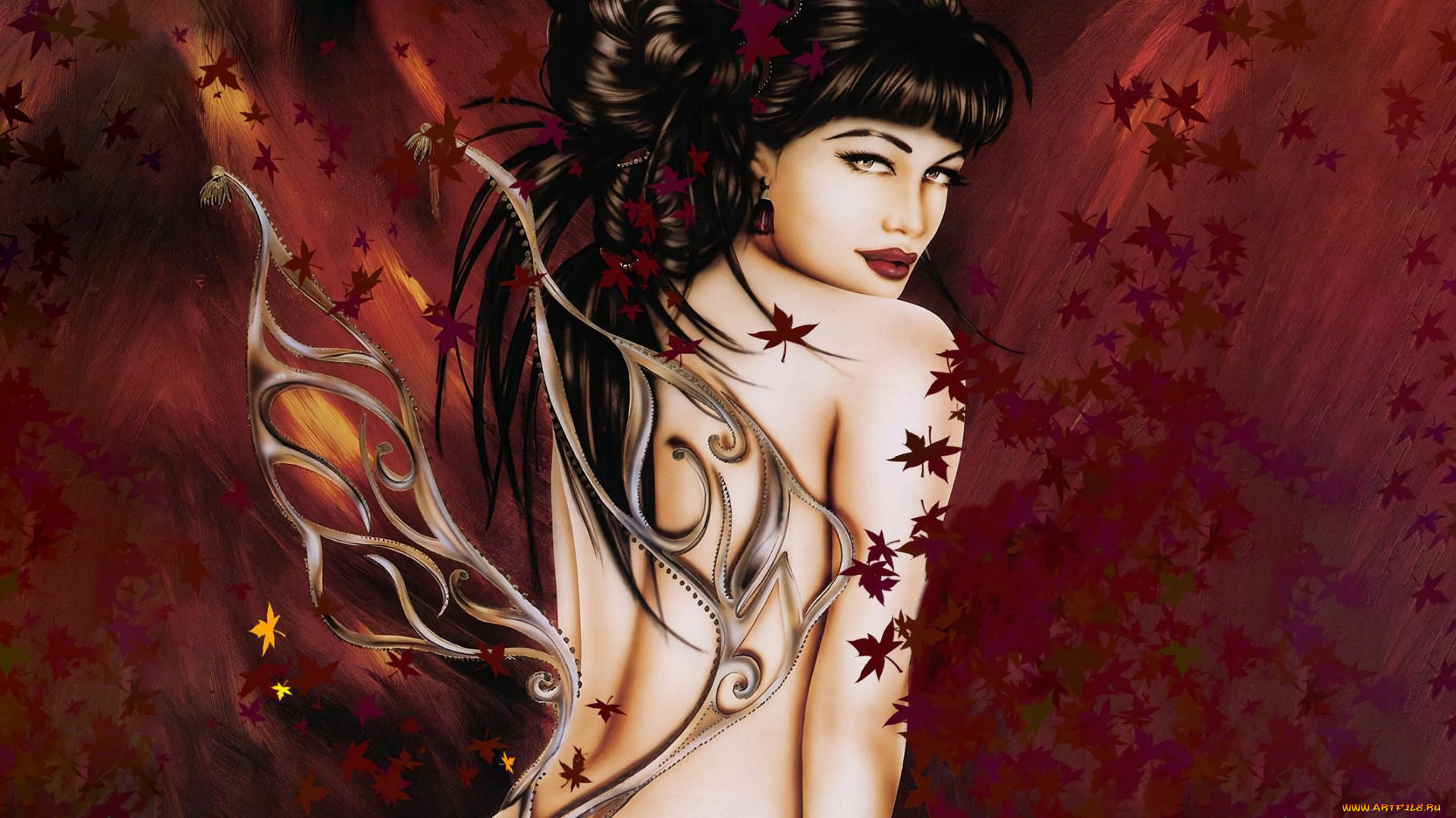 295762, рисованное, люди, красивая, девушка