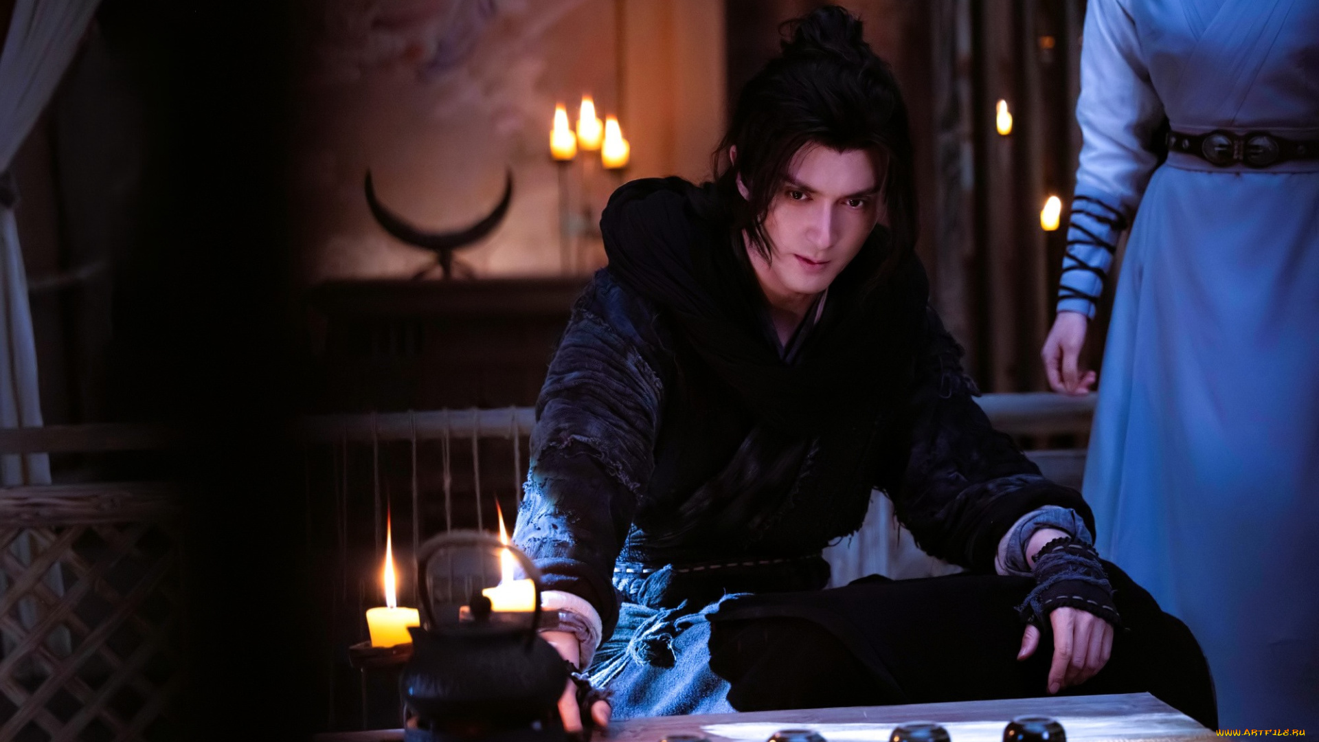 кино, фильмы, love, and, sword, парень, стол, свечи, чайник