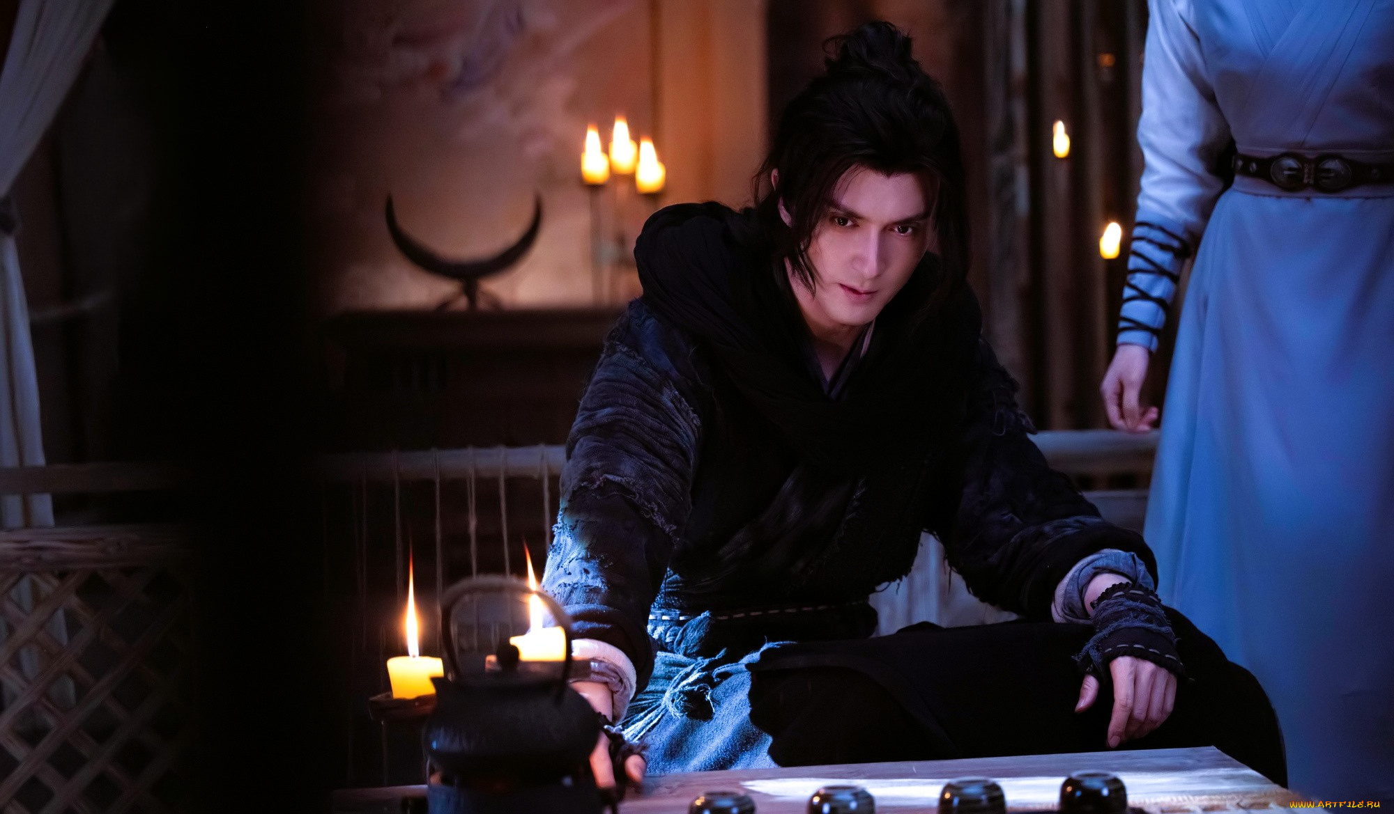 кино, фильмы, love, and, sword, парень, стол, свечи, чайник