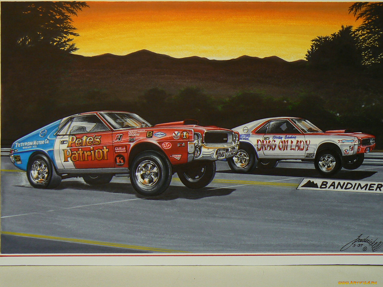 автомобили, рисованные