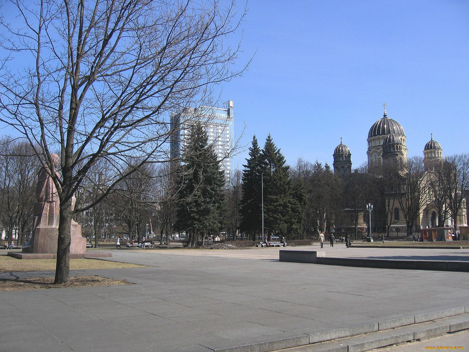 рига, эспланада, города, латвия