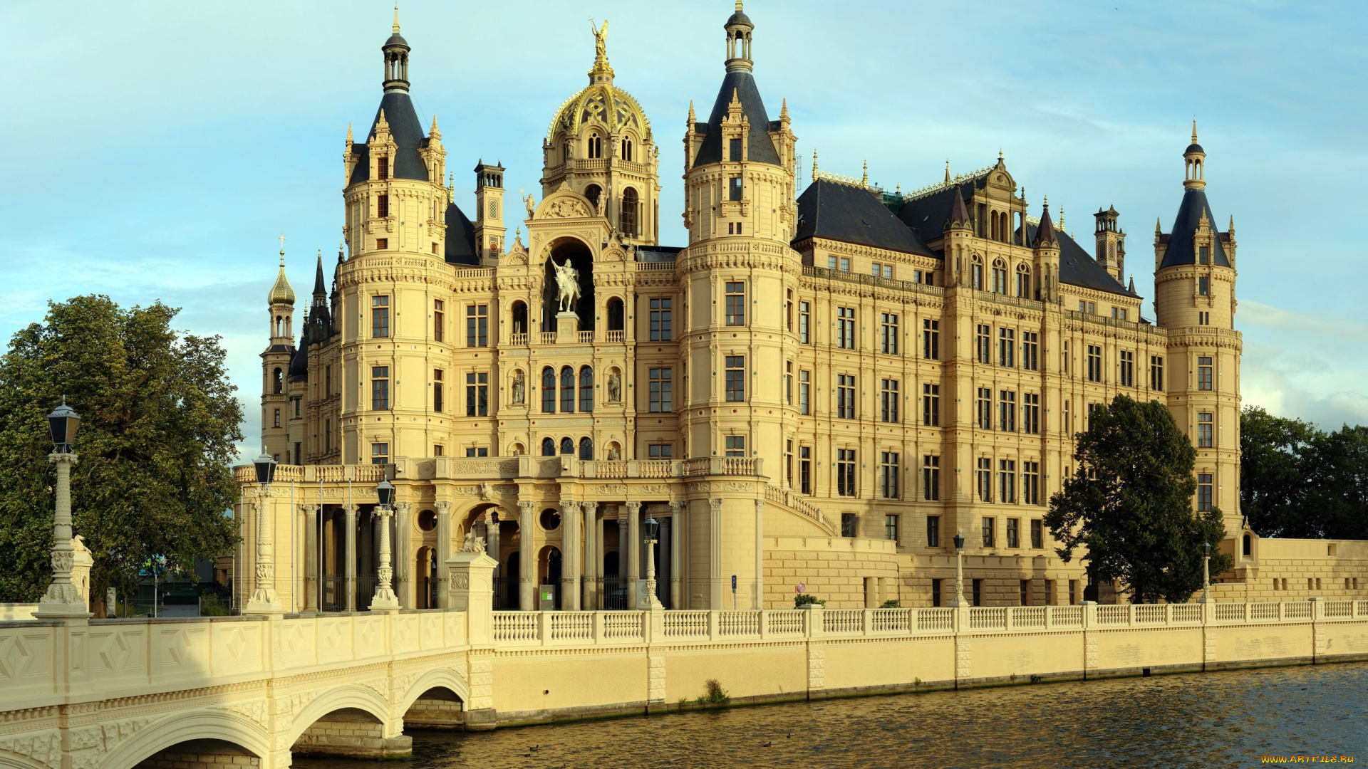 города, замок, шверин, германия