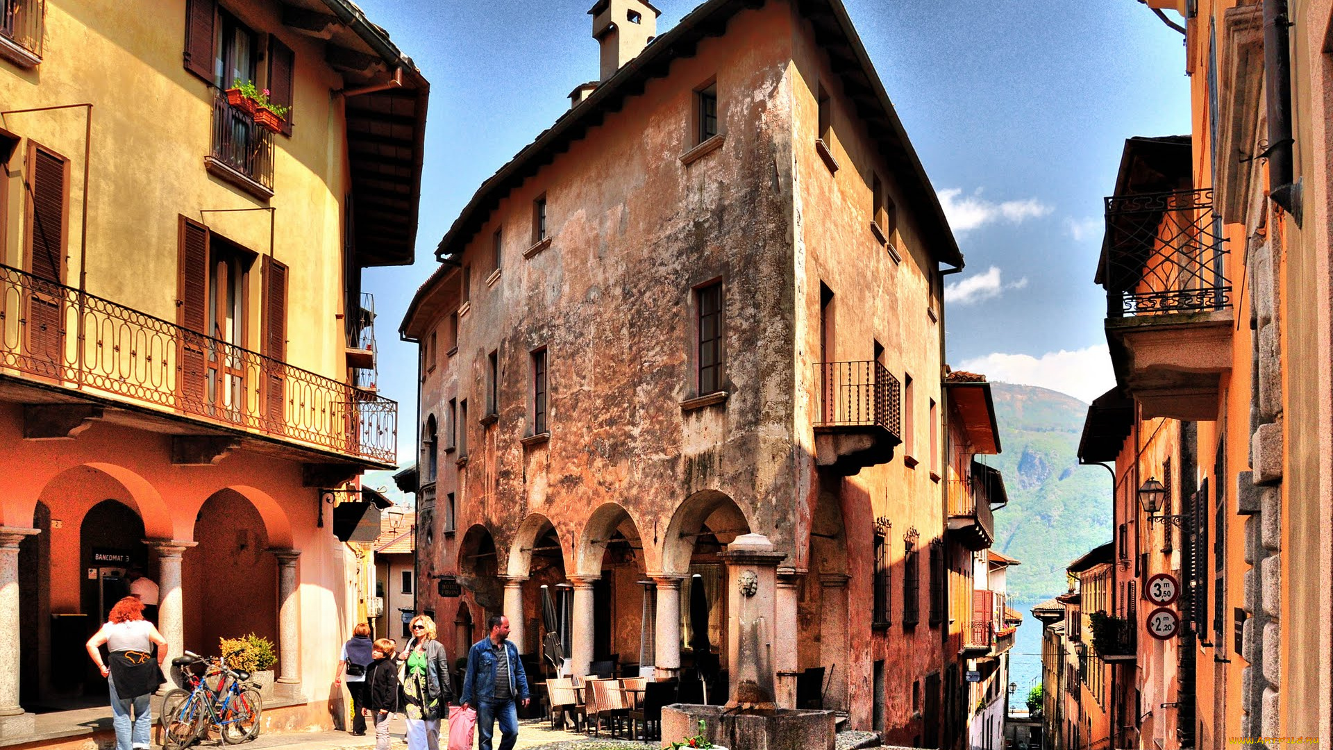 города, здания, дома, италия, cannobio