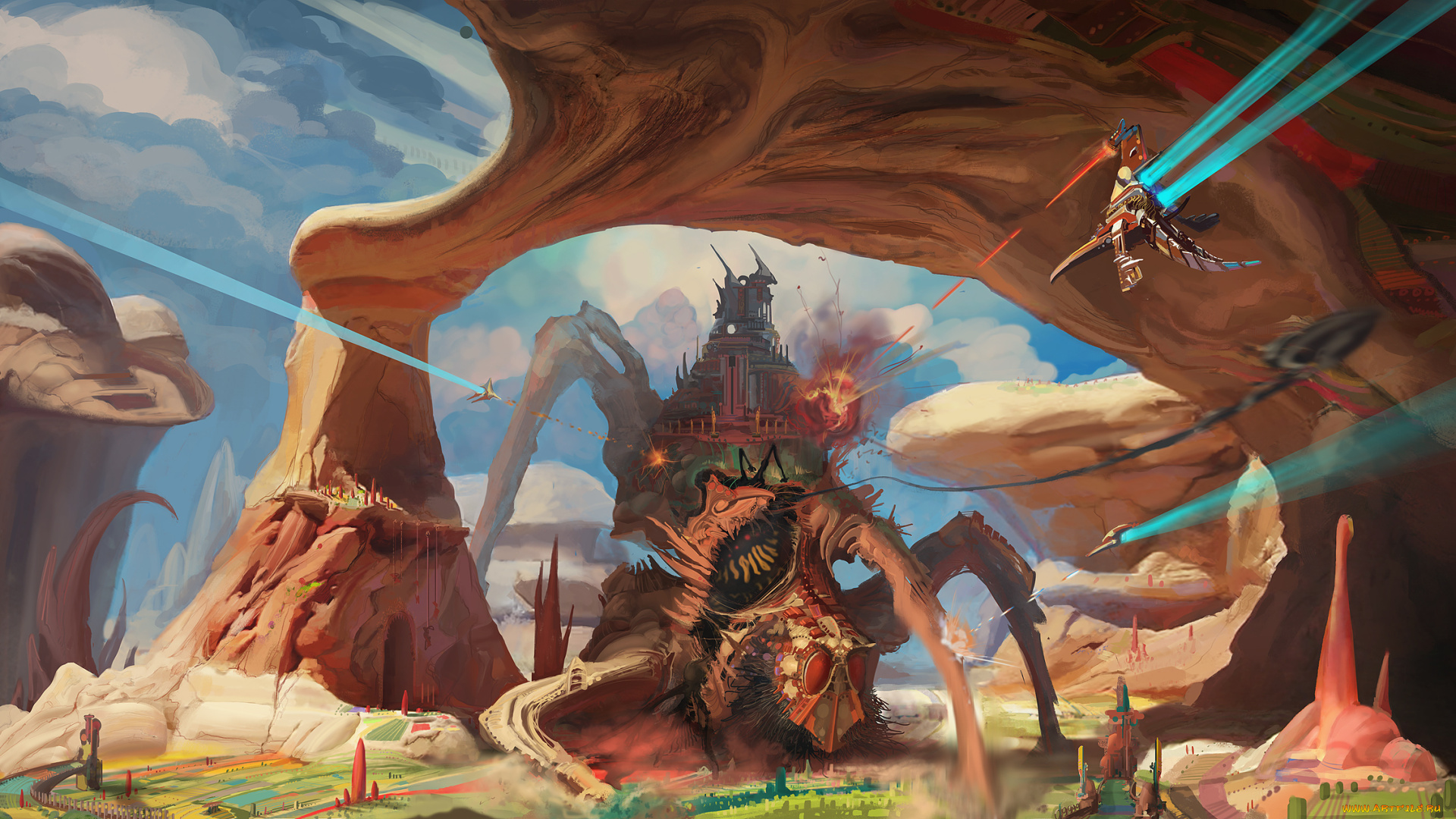 фэнтези, существа, бой, монстр