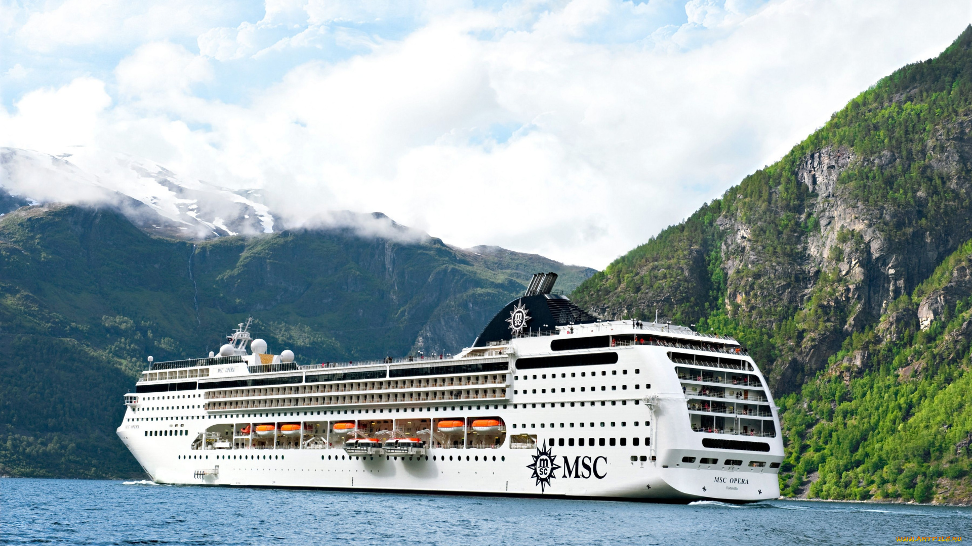 корабли, лайнеры, горы, круиз