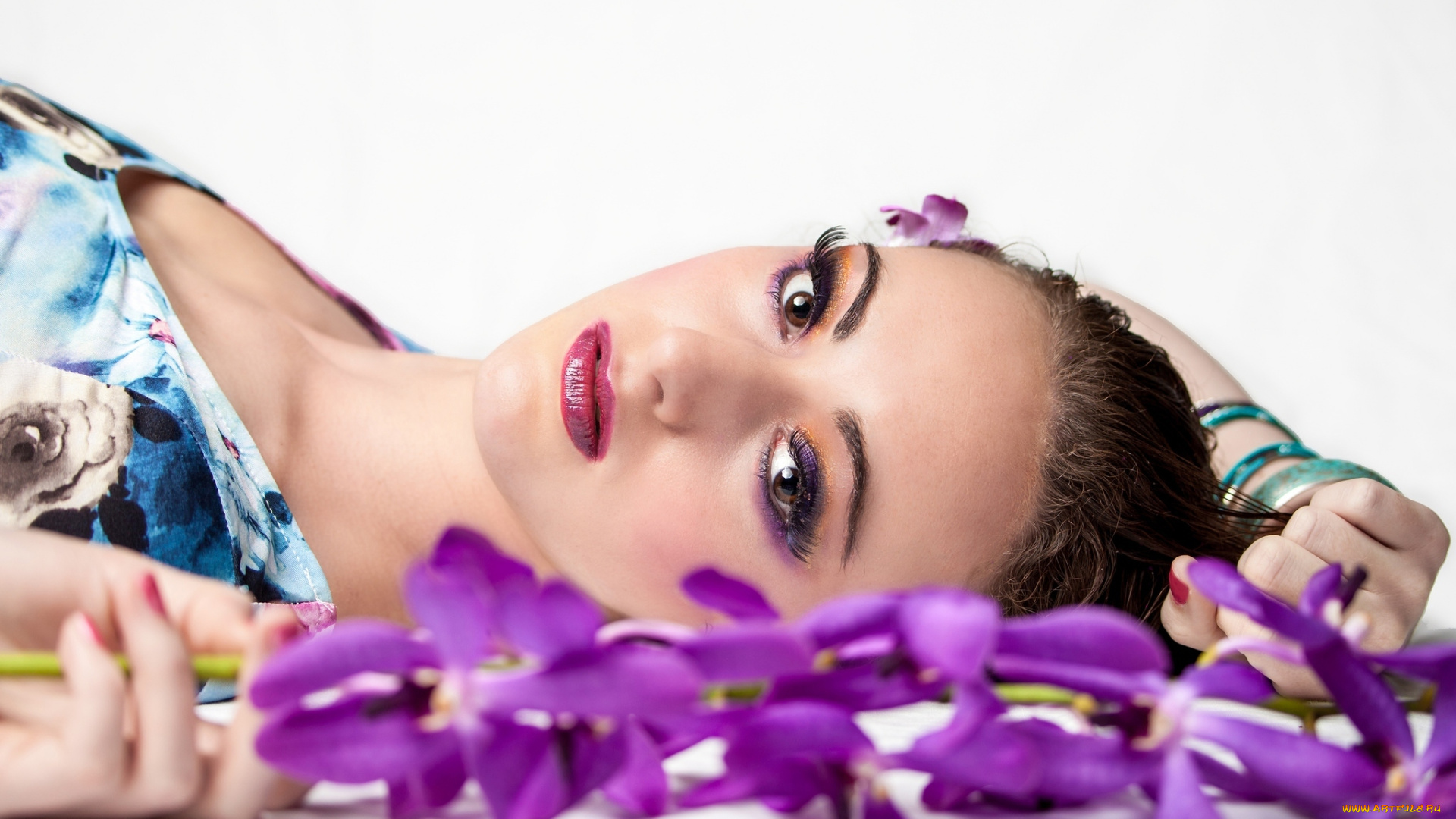 Amber, Garbutt, девушки, , , орхидея, макияж, глаза