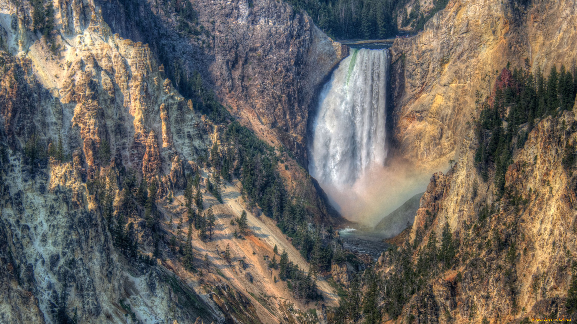 природа, водопады, штат, вайоминг, сша