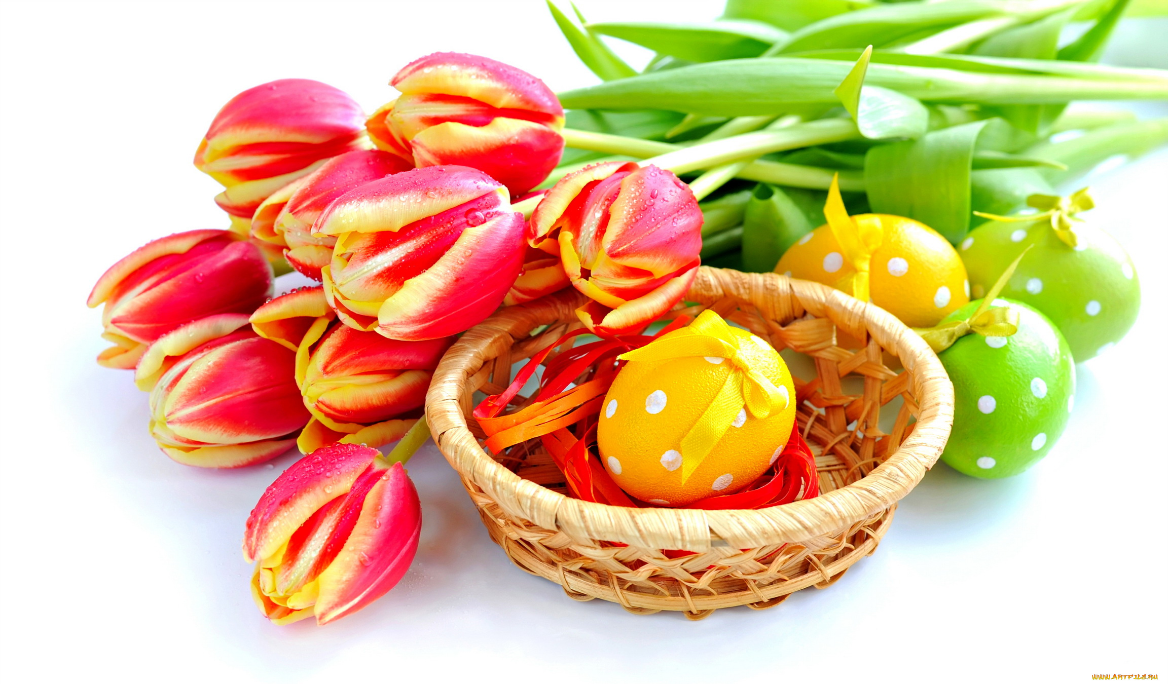 праздничные, пасха, тюльпаны, яйца