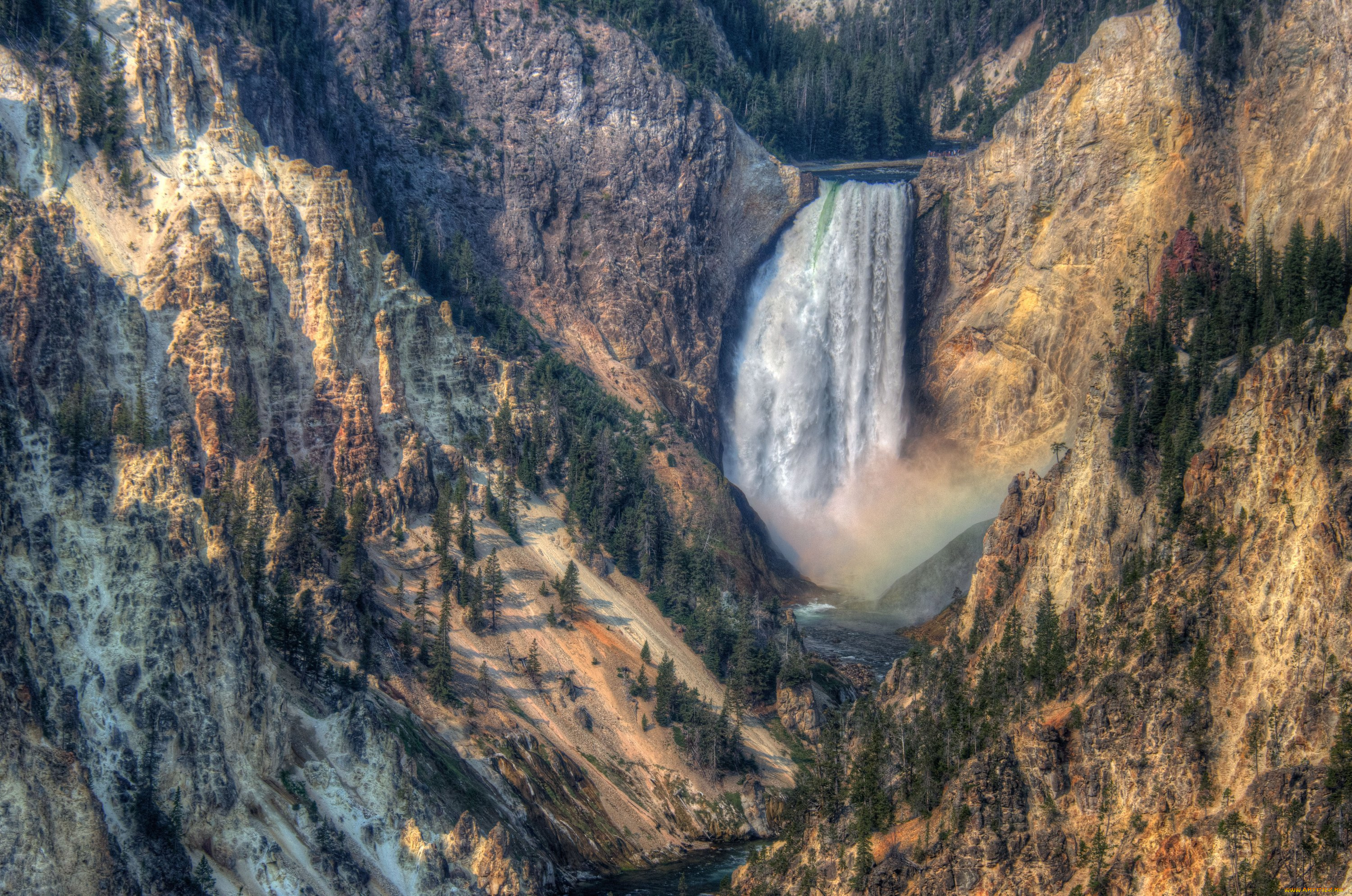 природа, водопады, штат, вайоминг, сша