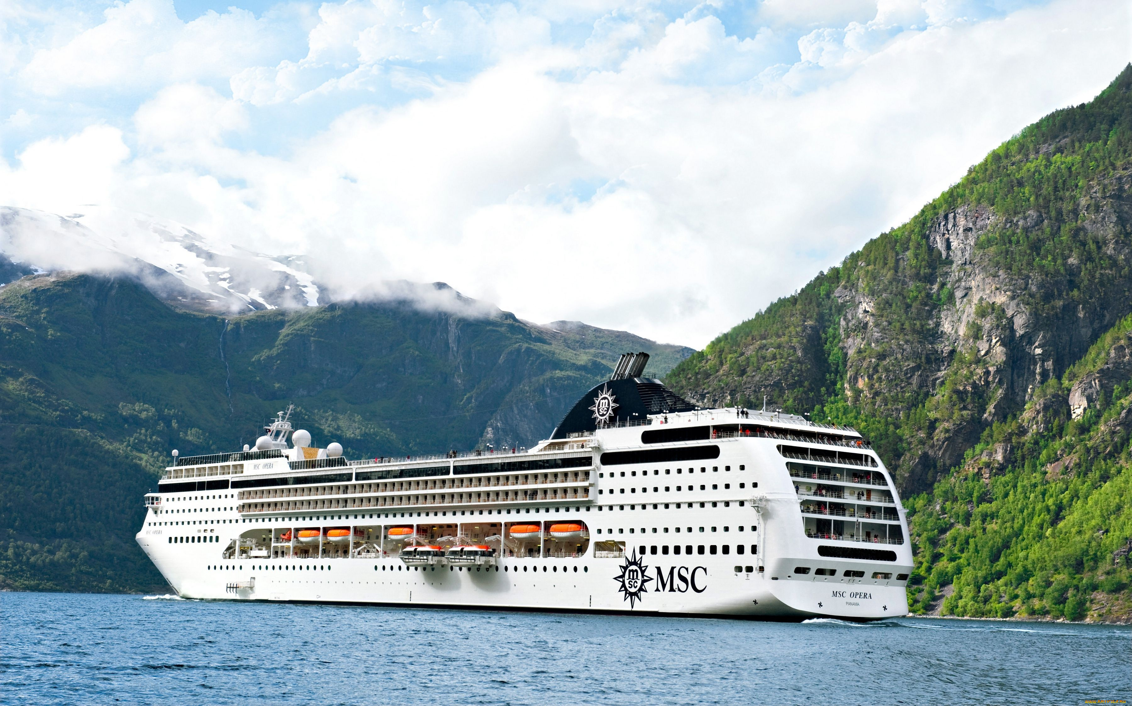 корабли, лайнеры, горы, круиз