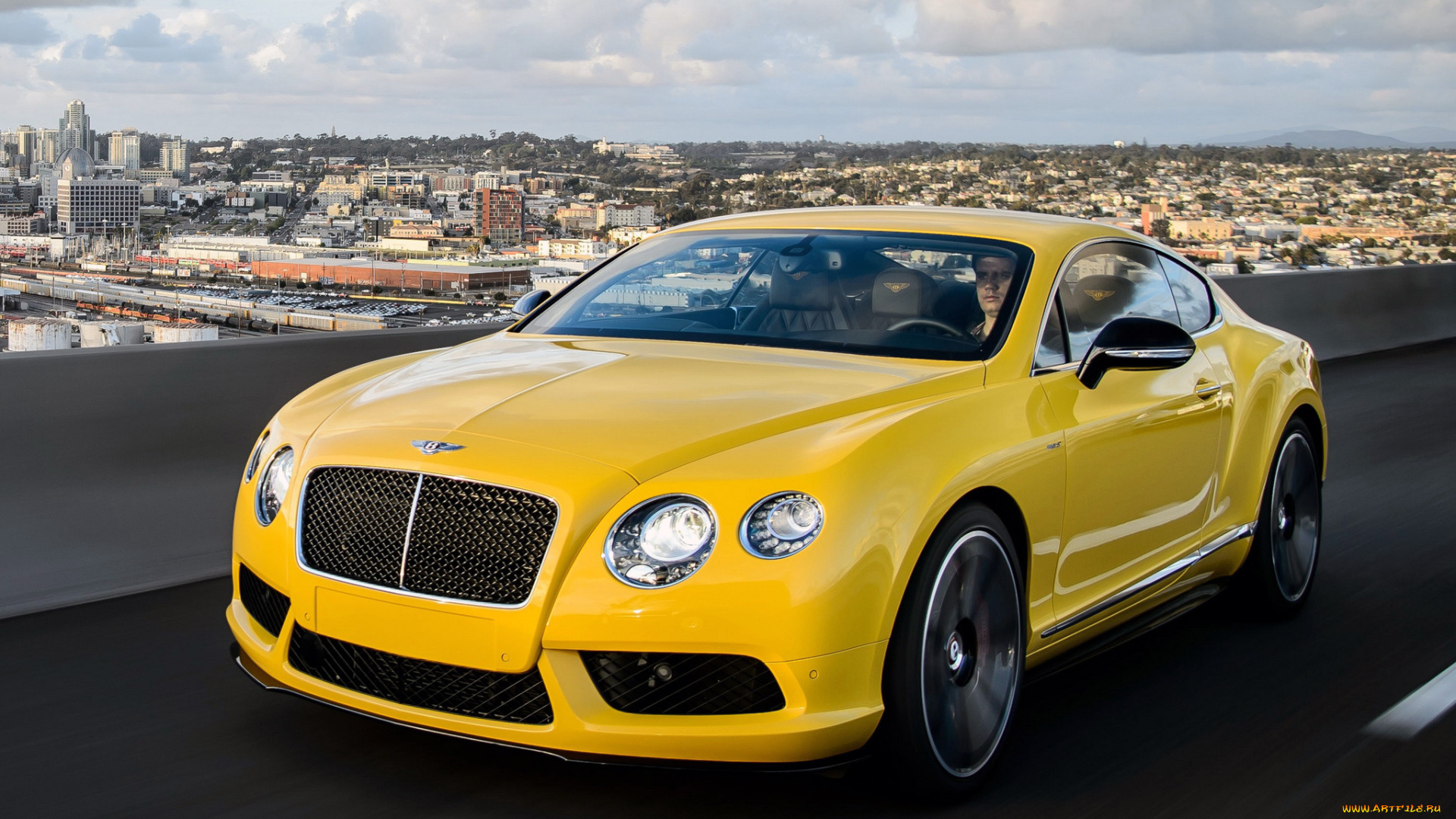 автомобили, bentley, желтый, s, coupe, v8, gt, continental