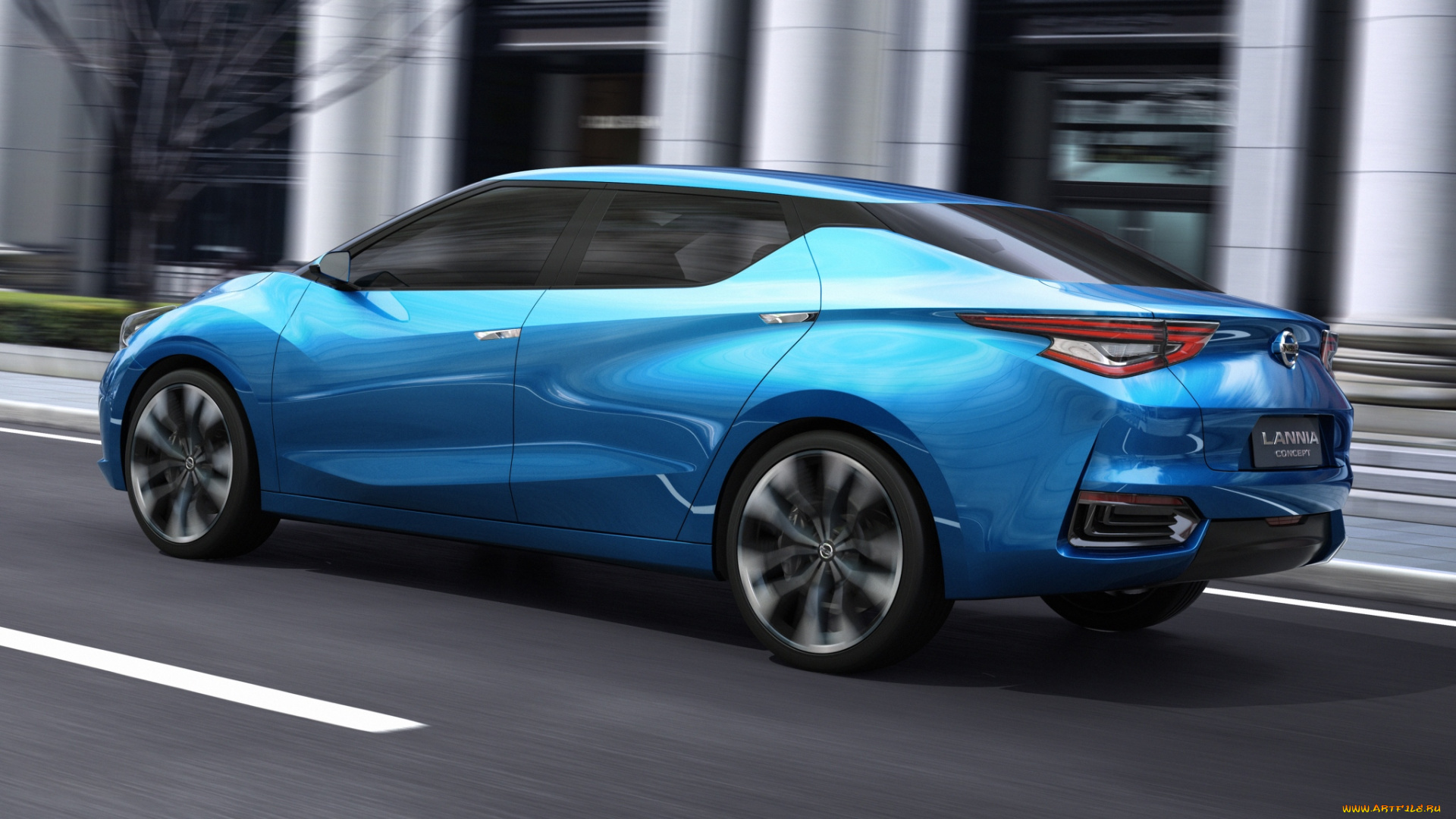 автомобили, nissan, datsun, concept, lannia, синий, 2014