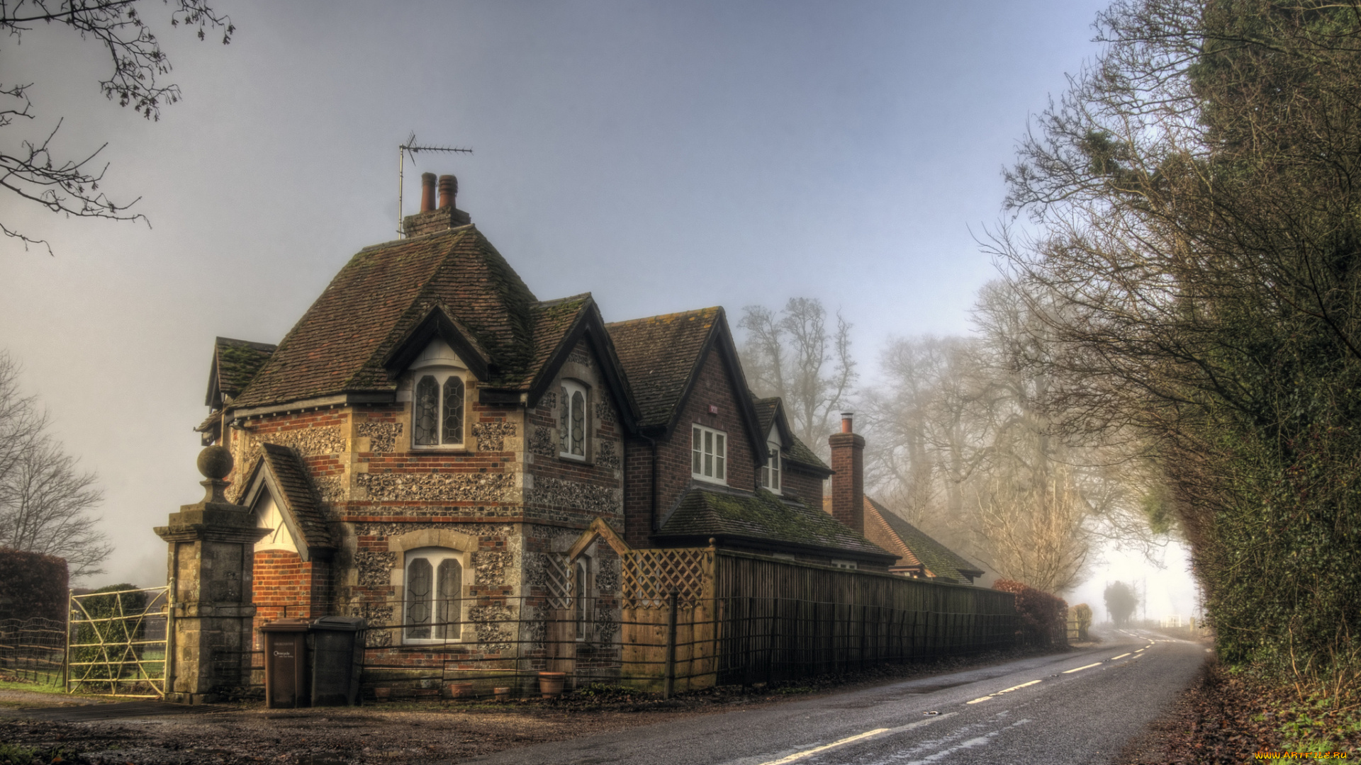 gatehouse, города, -, здания, , дома, дом, улица, дорога