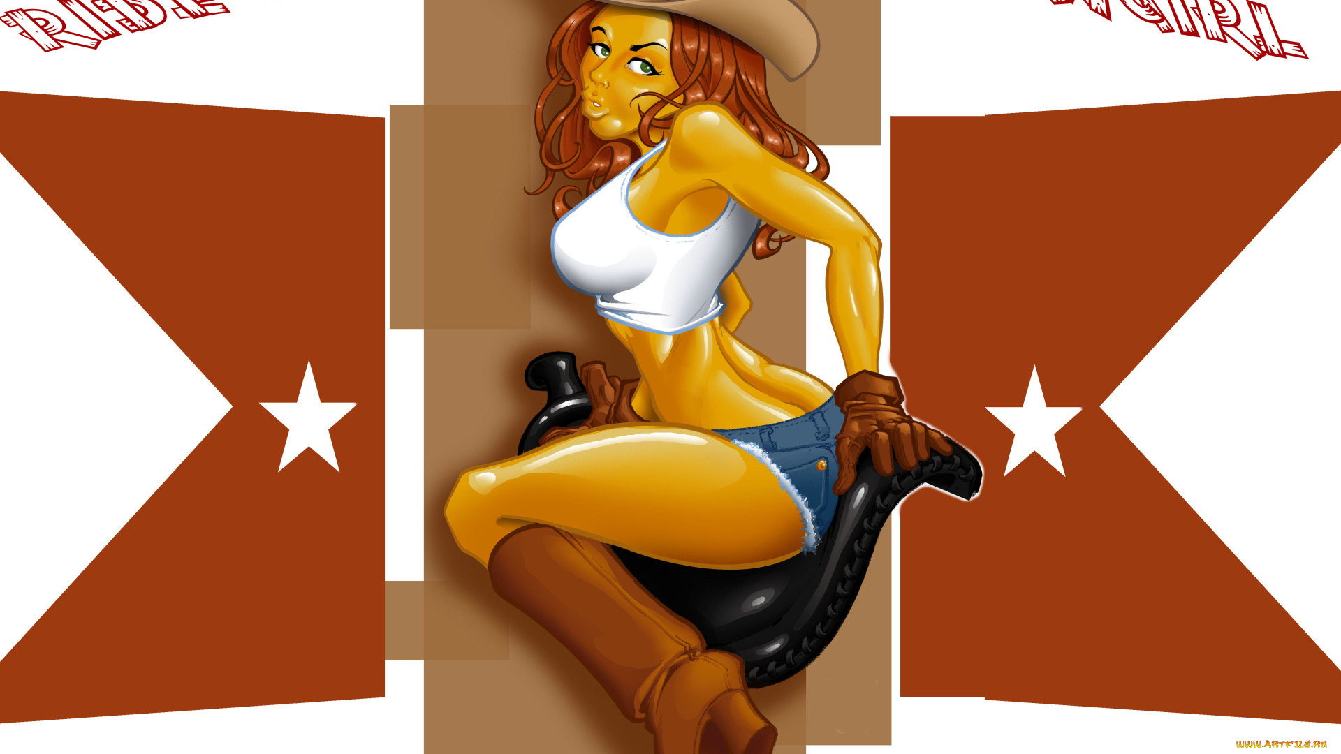 рисованные, люди, взгляд, шляпа, девушка