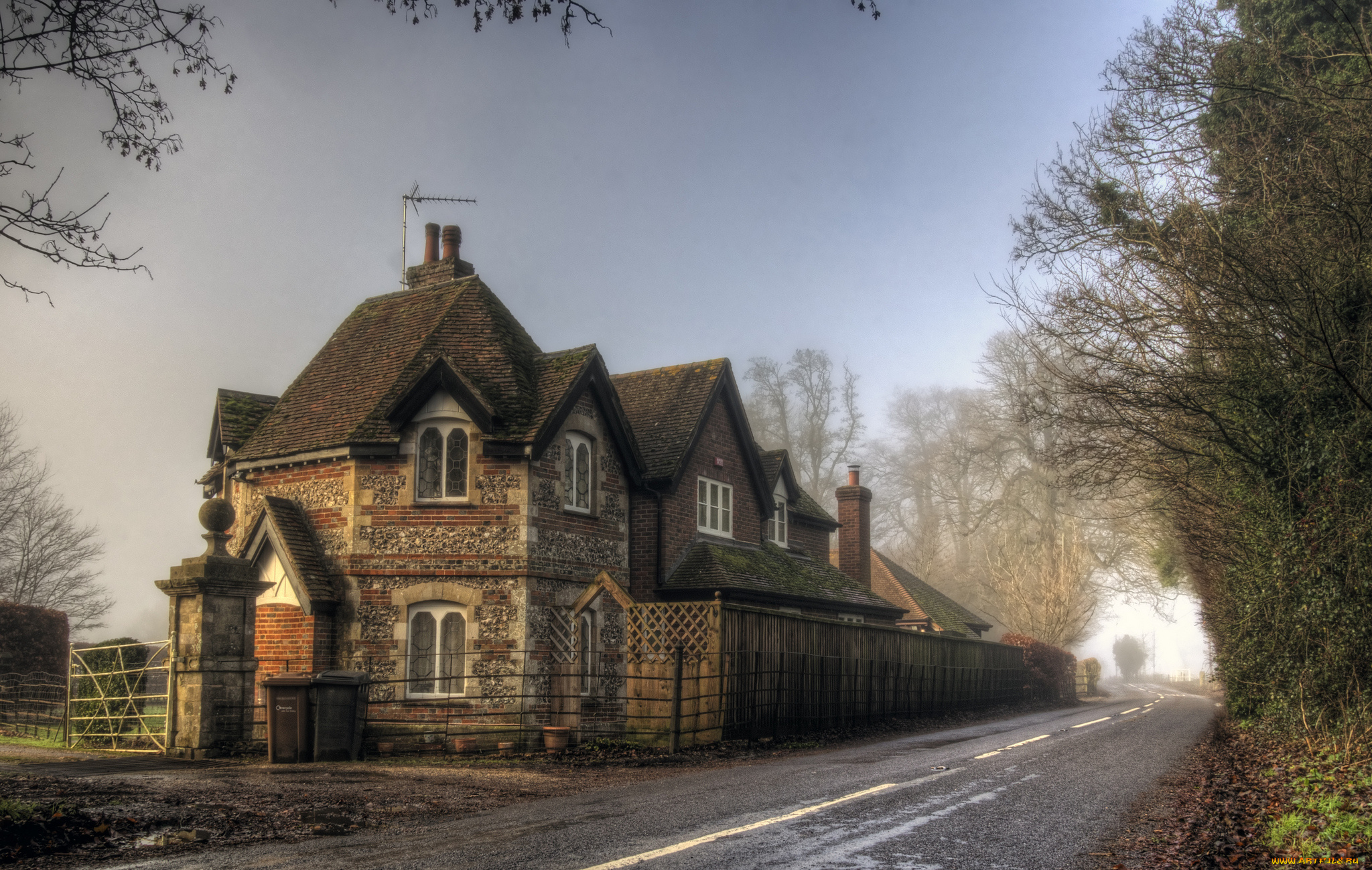 gatehouse, города, -, здания, , дома, дом, улица, дорога