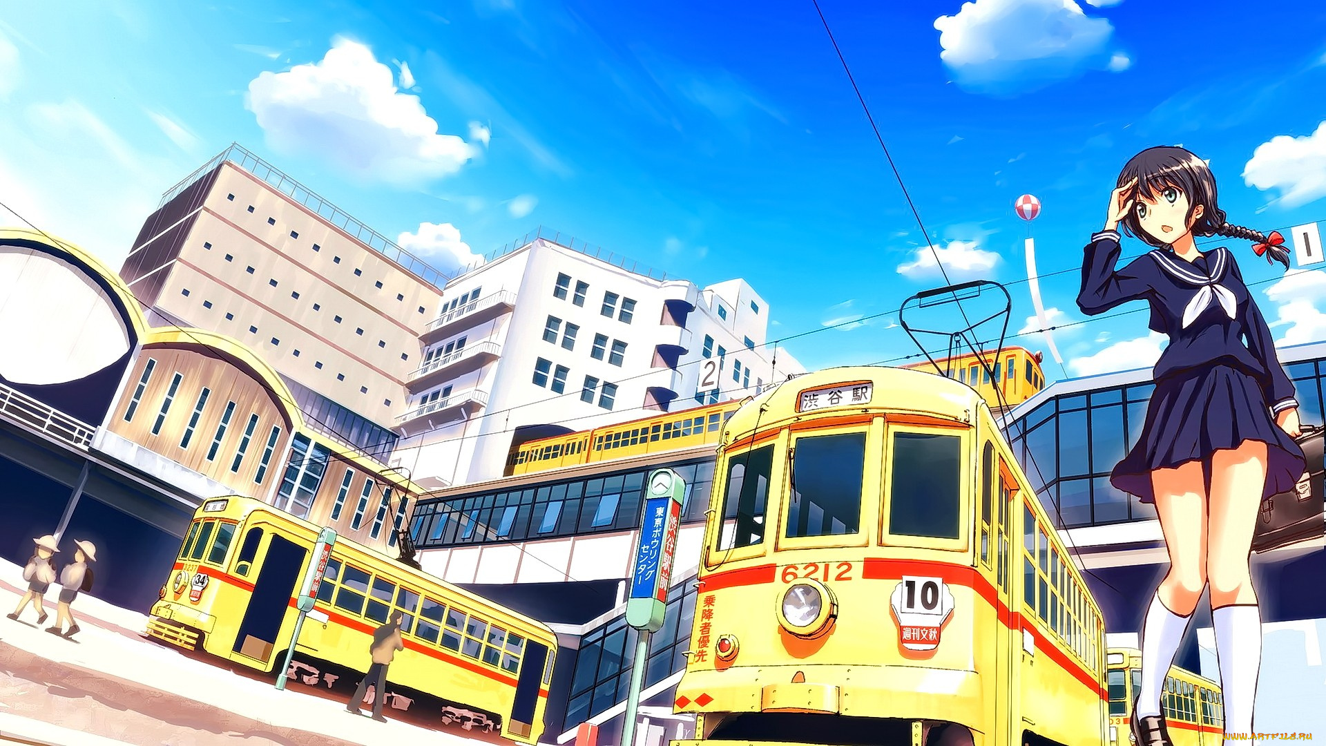 аниме, girl, who, cut, time, девушка, взгляд, фон