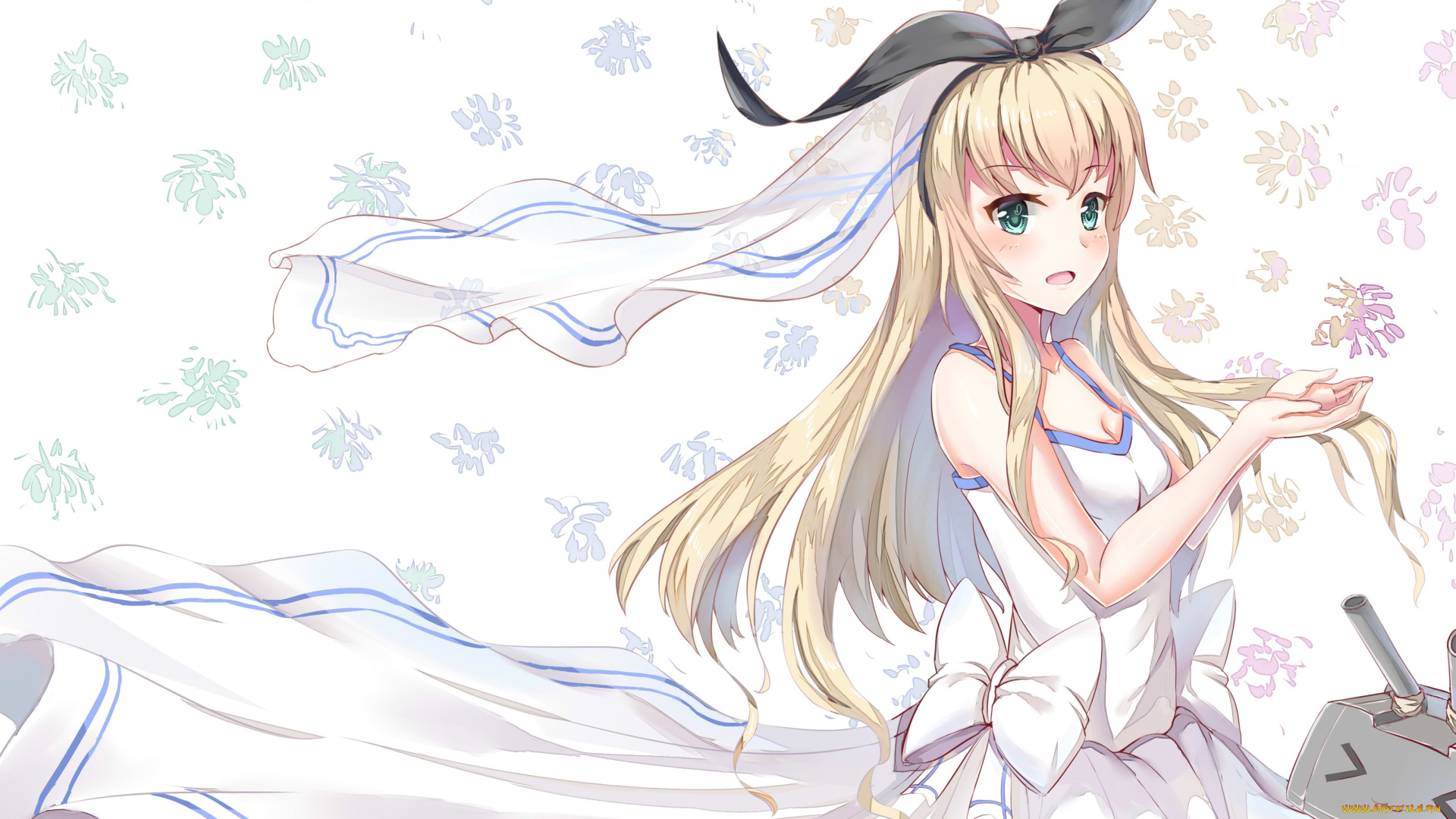 аниме, kantai, collection, девушка, фон, взгляд