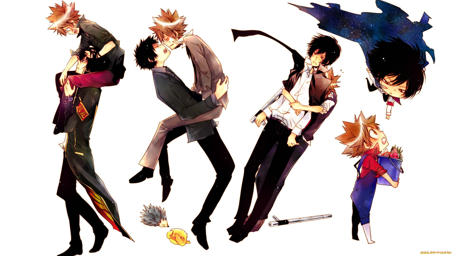 аниме, katekyo, hitman, reborn, хибари, тцунаёши