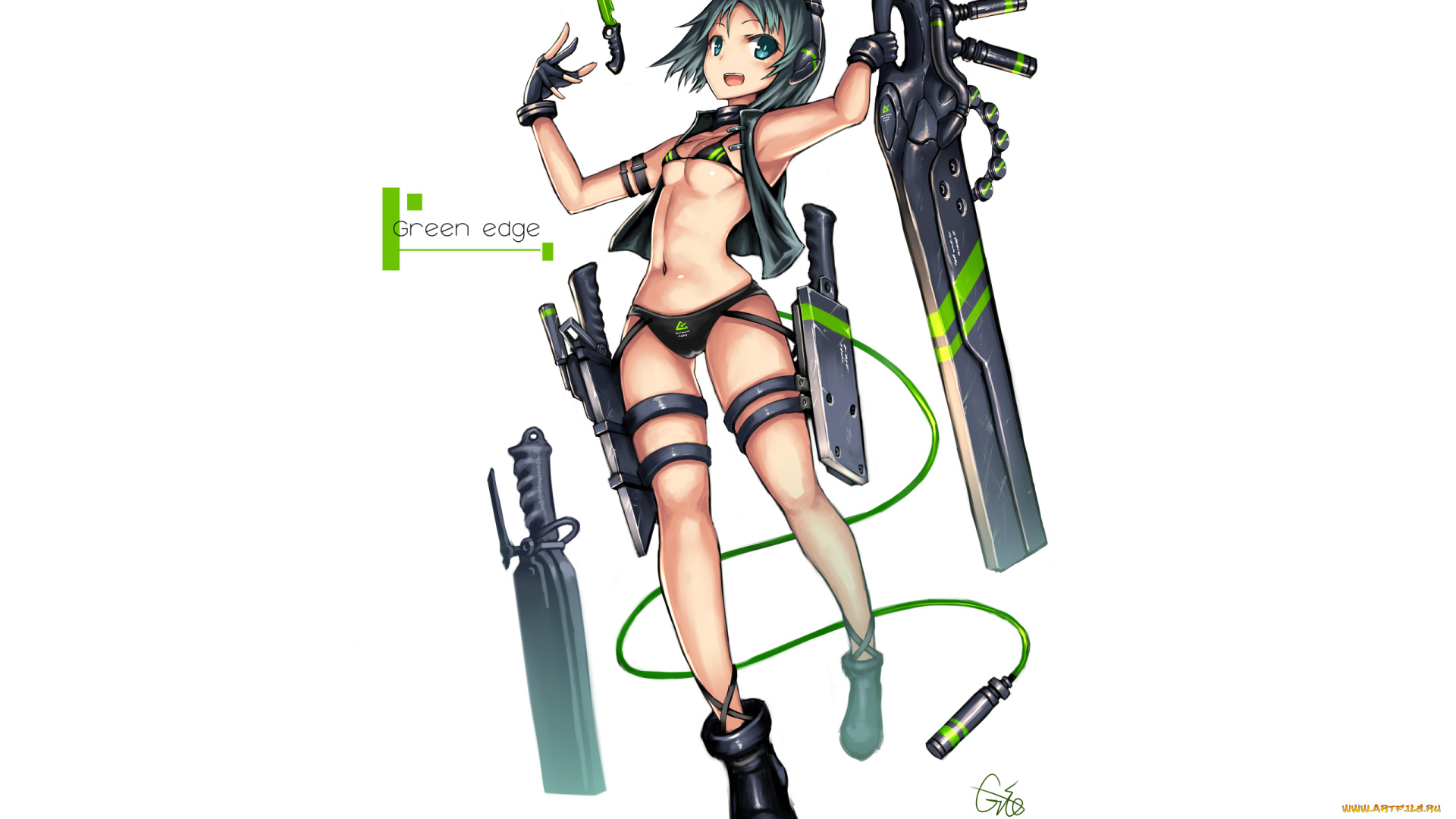 аниме, оружие, , техника, , технологии, девушка