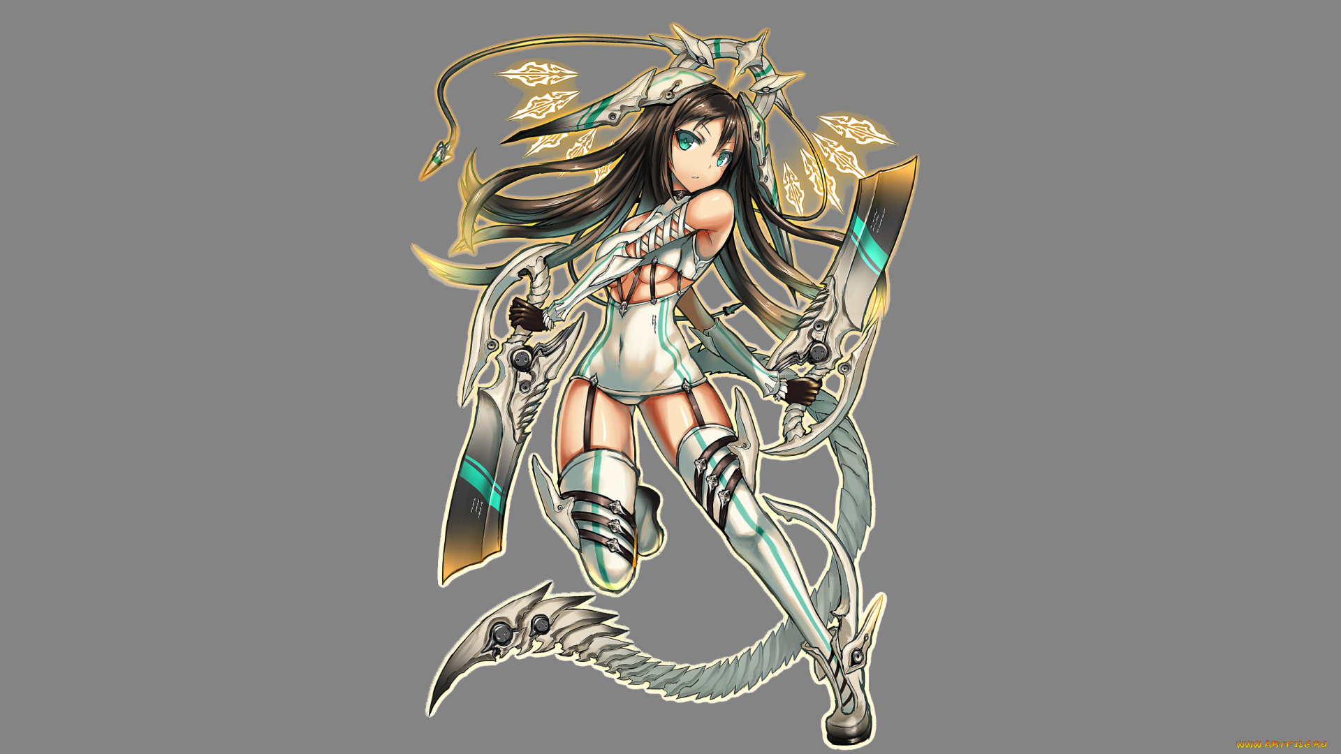 аниме, оружие, , техника, , технологии, девушка, арт